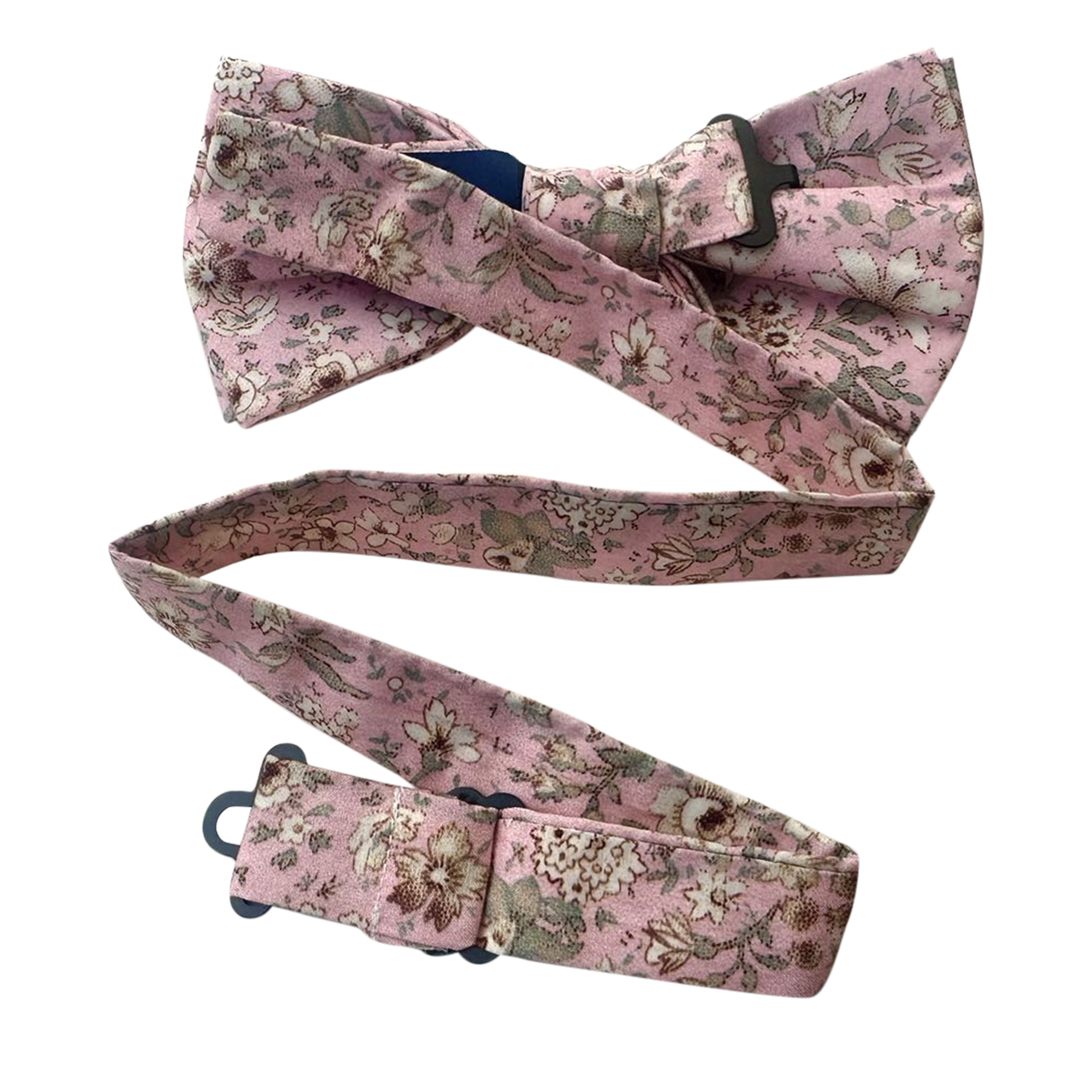 Light Pink with Sage Floral Pre-tied Bow Tie