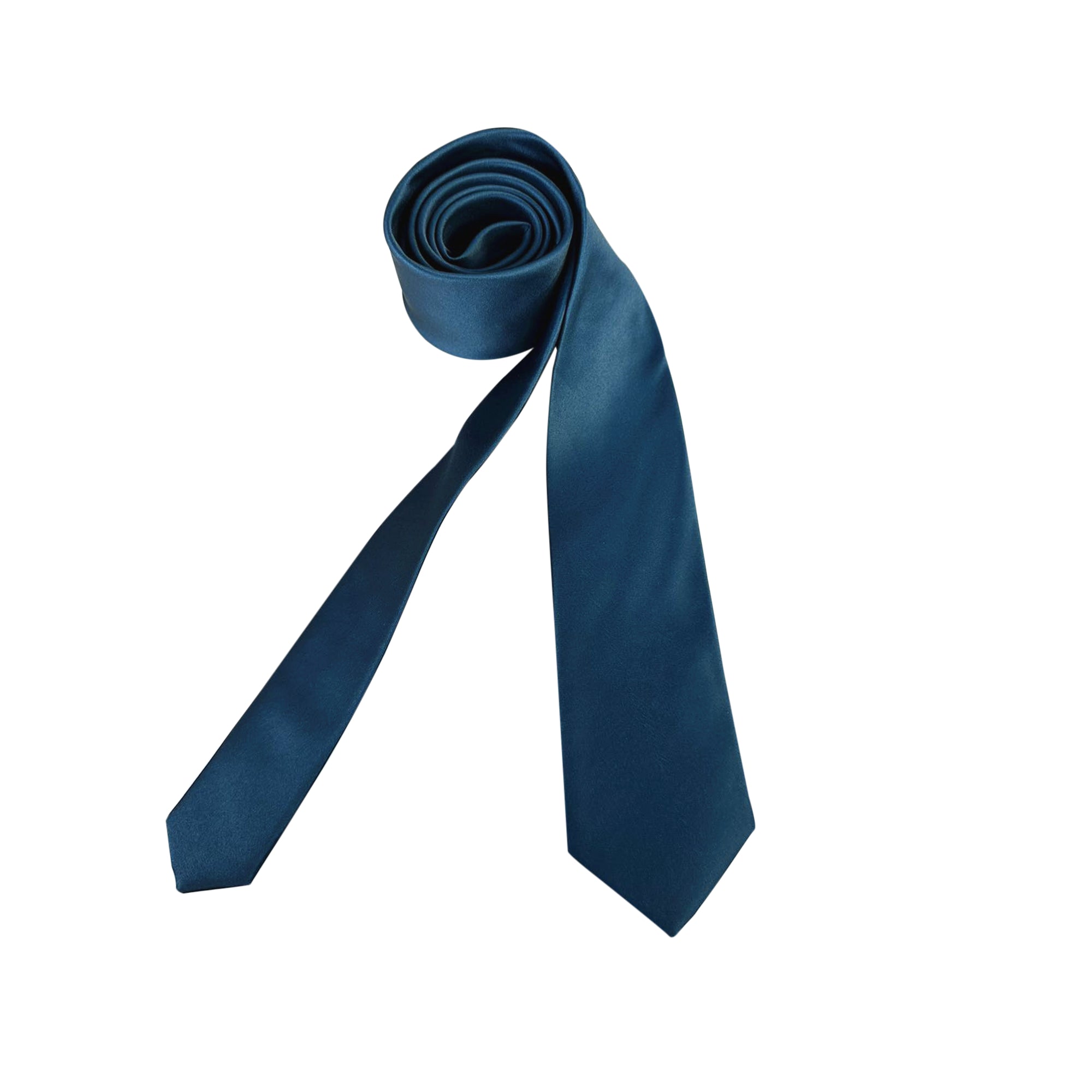Ink Blue Satin Skinny Tie