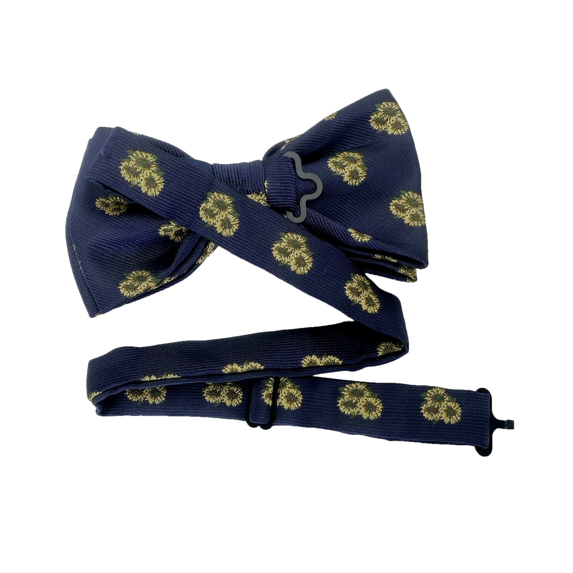 Navy Blue Yellow Spring Sunflower Pre-tied Bow Tie