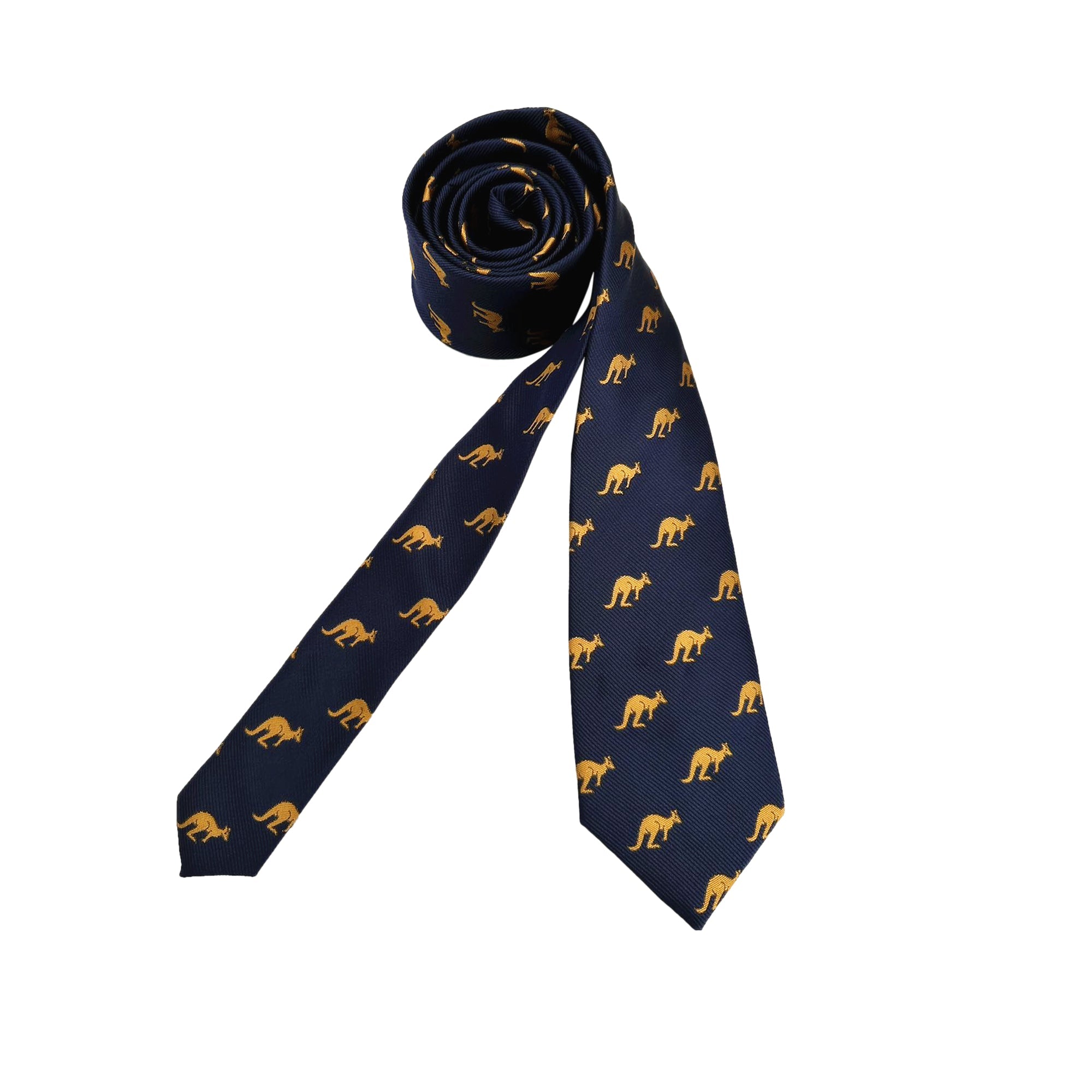 Navy Blue Kangaroo Skinny Tie