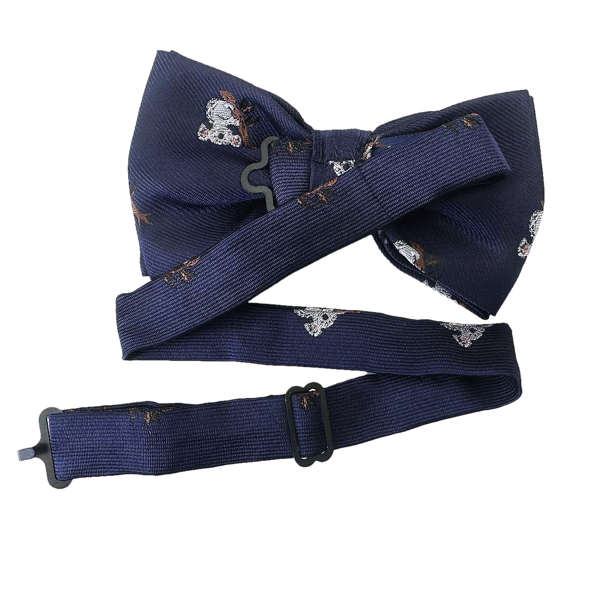 Navy Blue White Koala Pre-tied Bow Tie