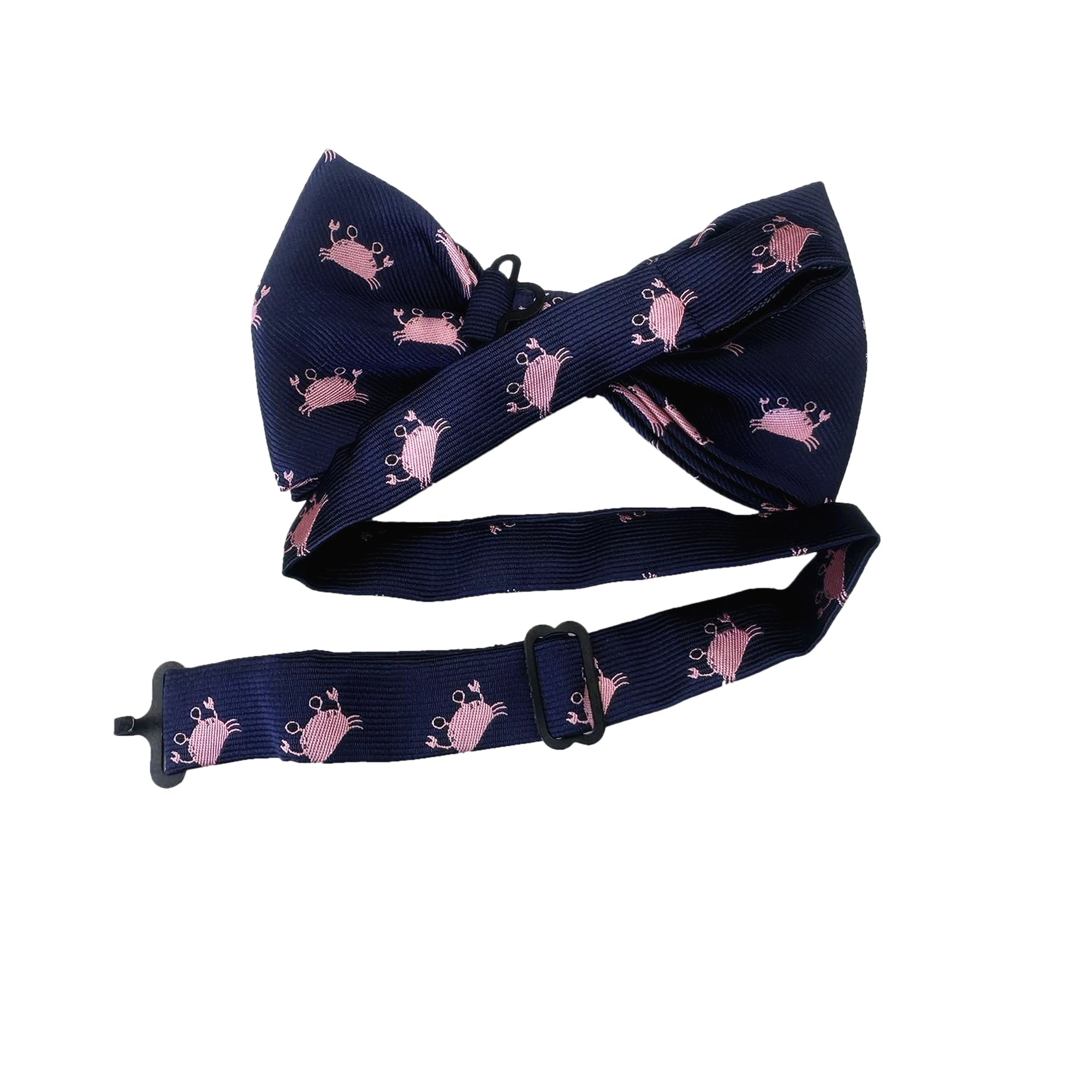 Navy Blue with Pink Crab Pre-tied Bow Tie