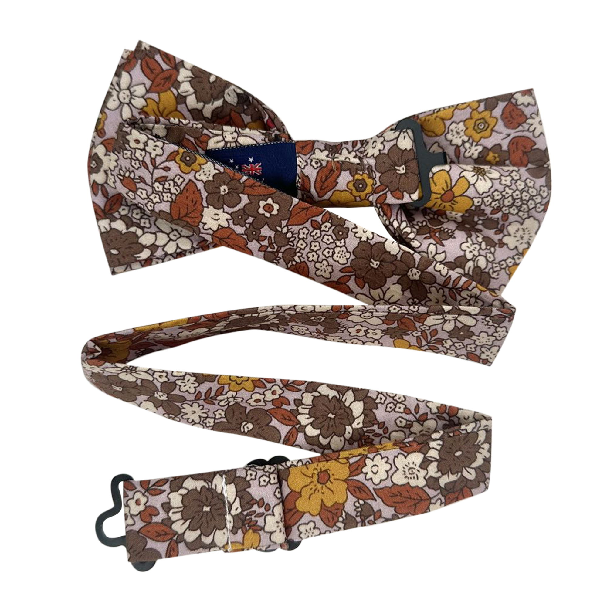 Vintage Brown Floral Pre-tied Bow Tie