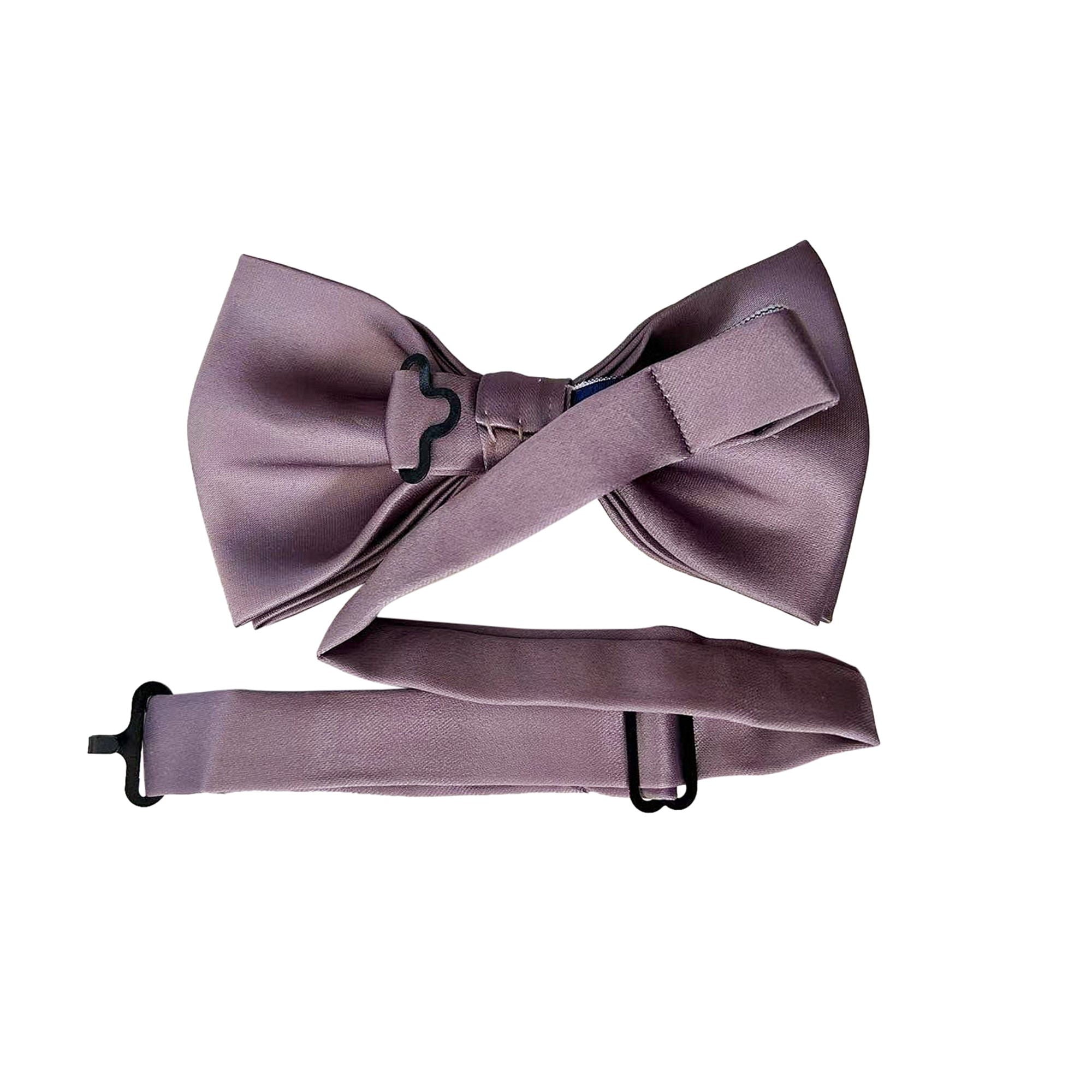 Dusk Dusty Purple Satin Pre-tied Bow Tie