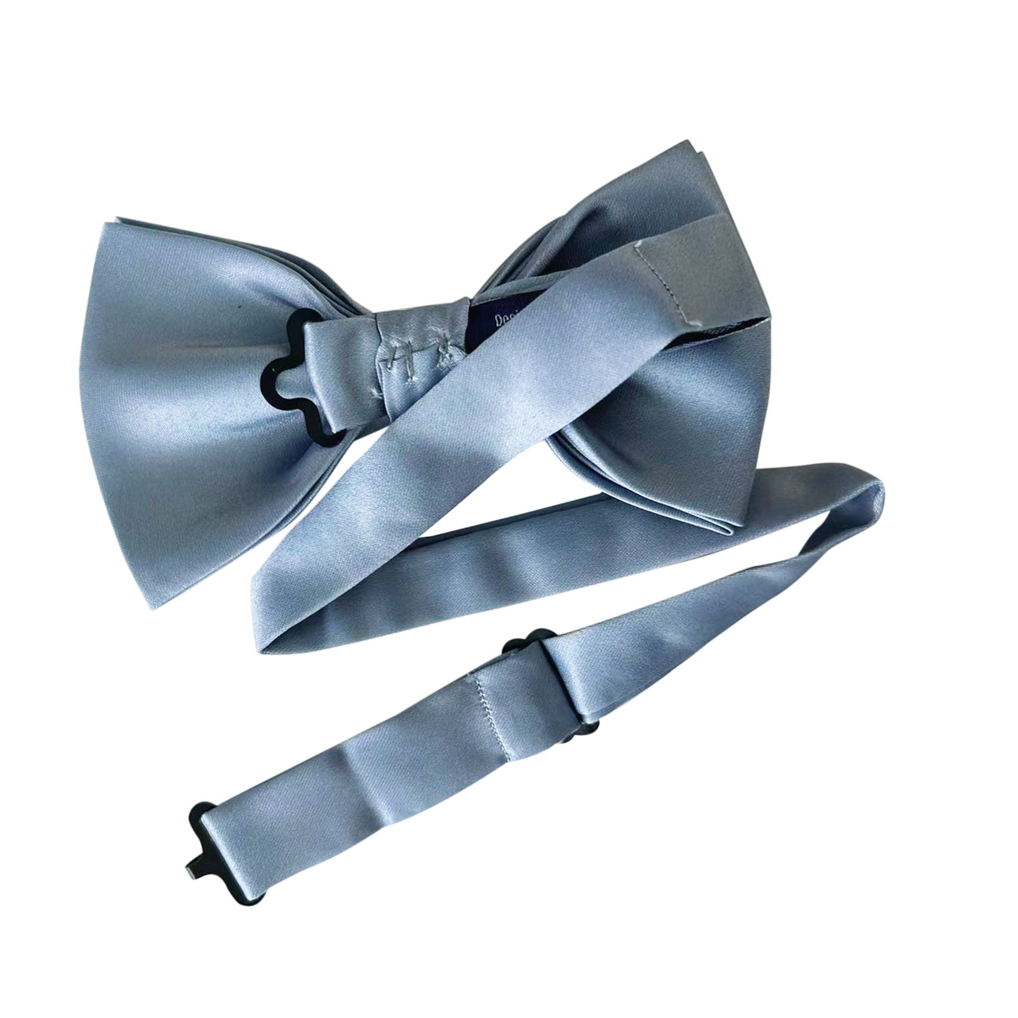 Dusty Blue Matte Satin Pre-tied Bow Tie
