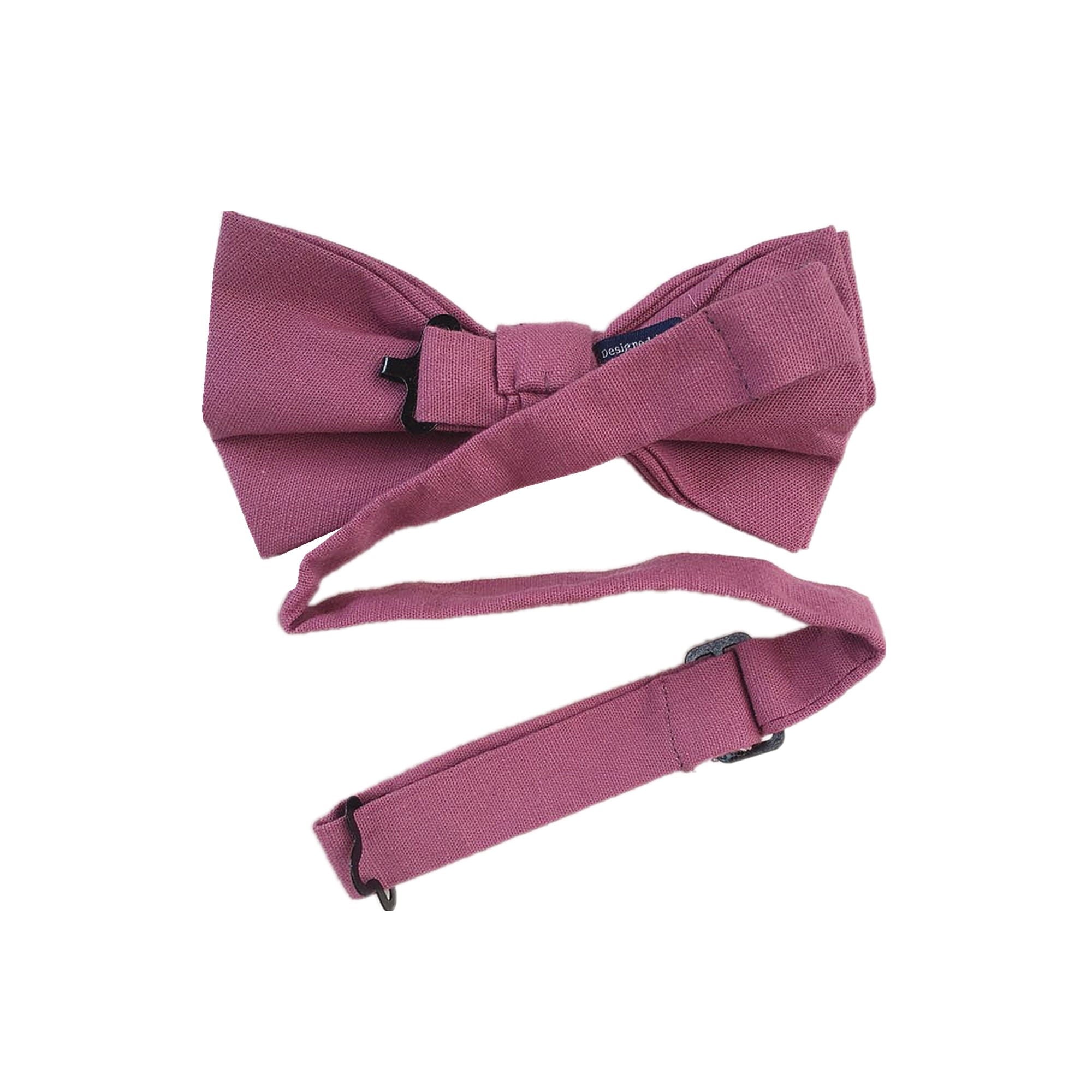 Dusty Rose Linen Pre-tied Bow Tie