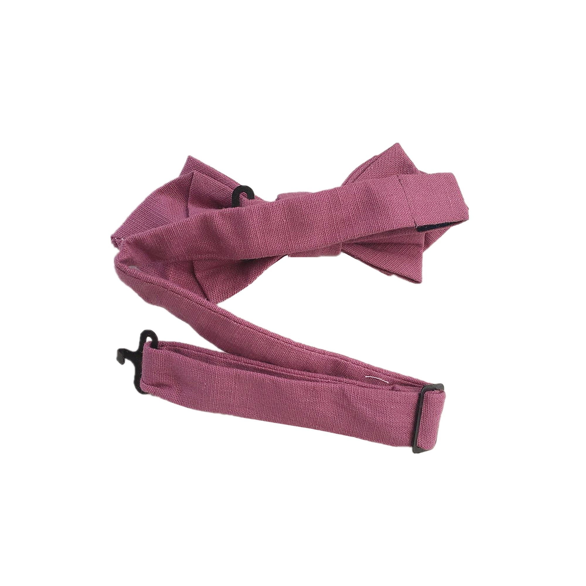 Dusty Rose Linen Pre-tied Diamond Bow Tie