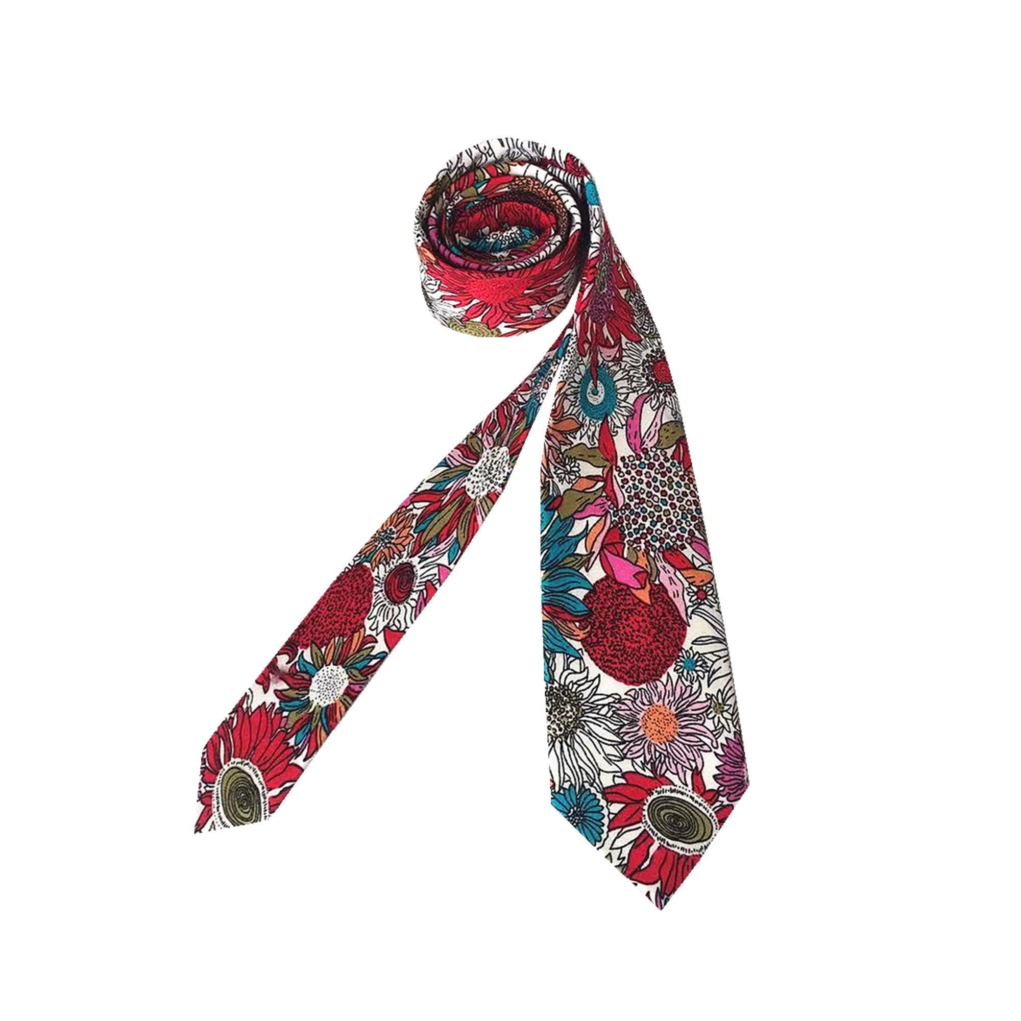 Hot Pink Sunflower Necktie