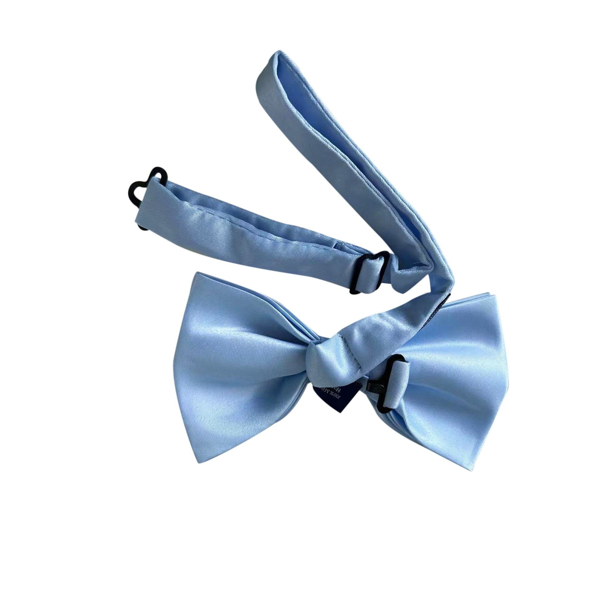 Ice Blue Satin Pre-tied Bow Tie