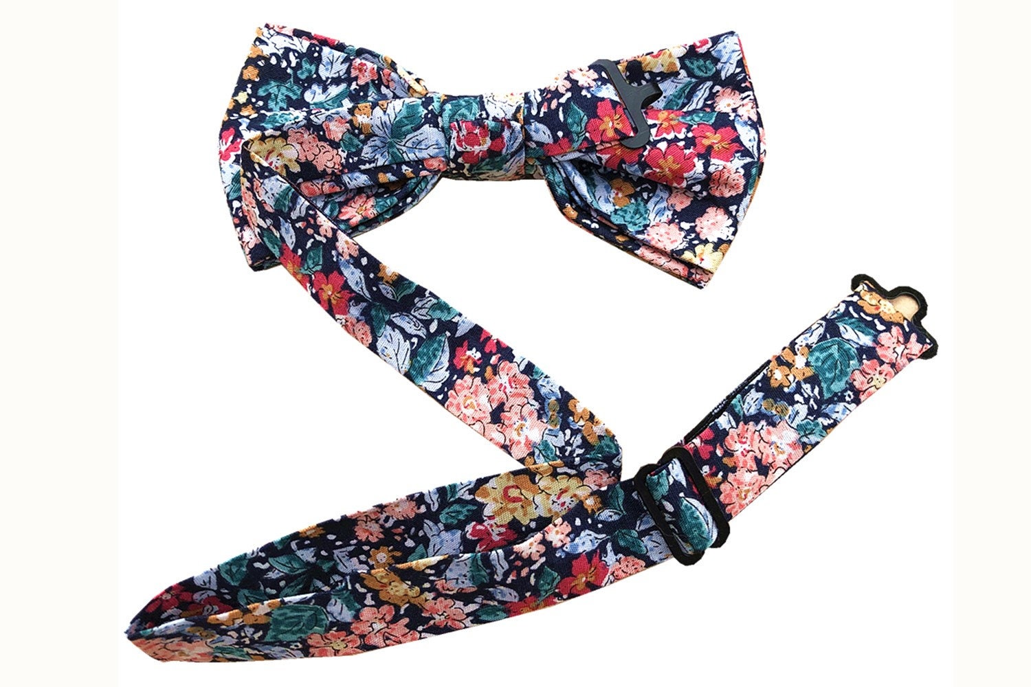 Teal Green Floral Bow Tie
