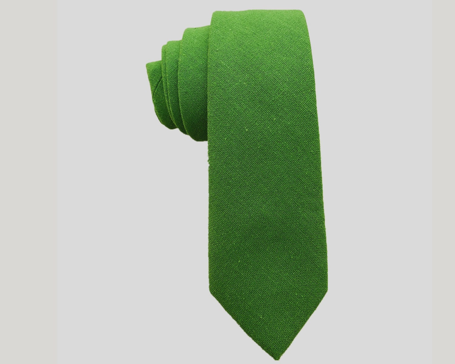 Green Lime Linen Necktie