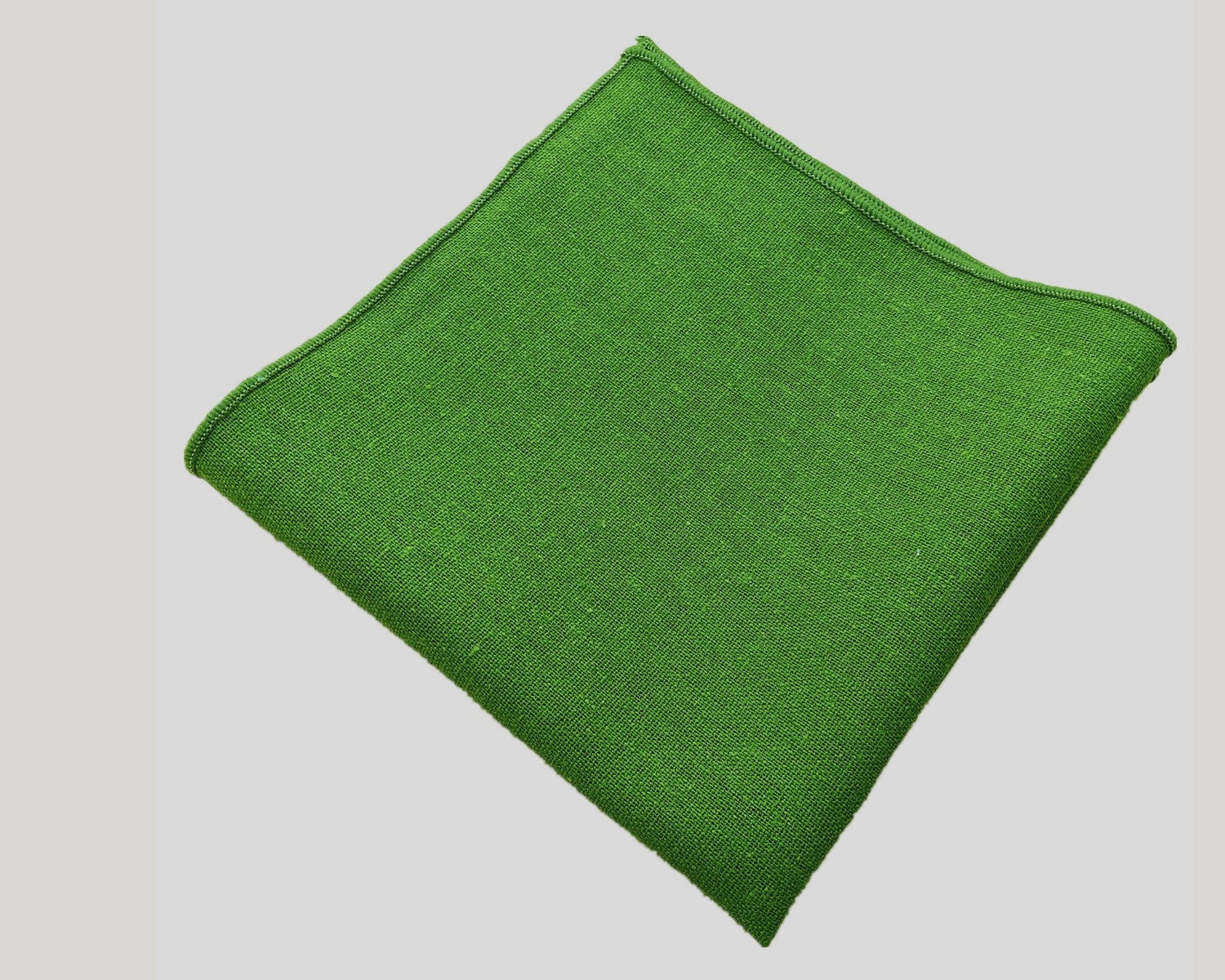Green Lime Linen Pocket Square