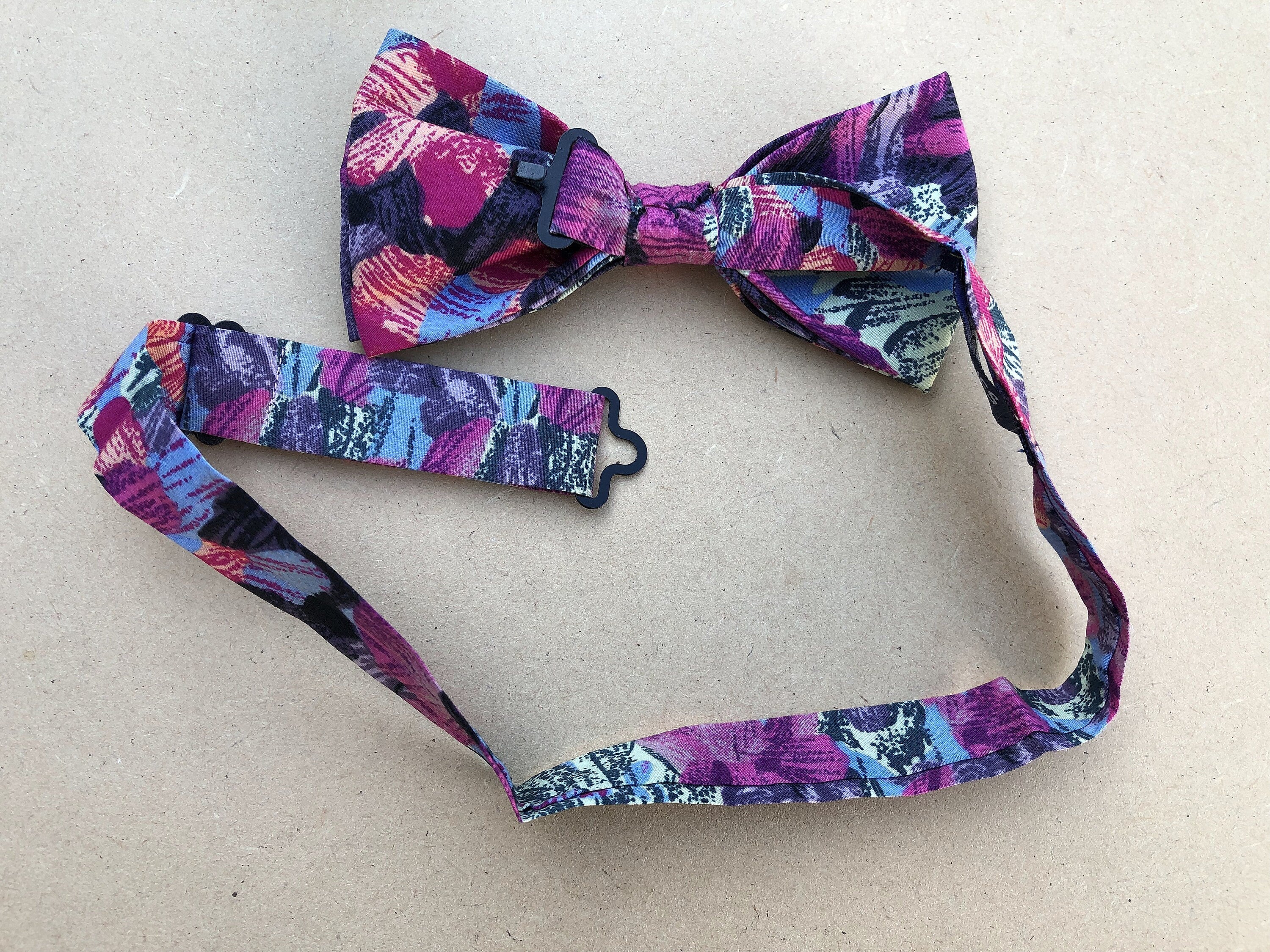 Purple Pink Floral Pre-tied Bow Tie