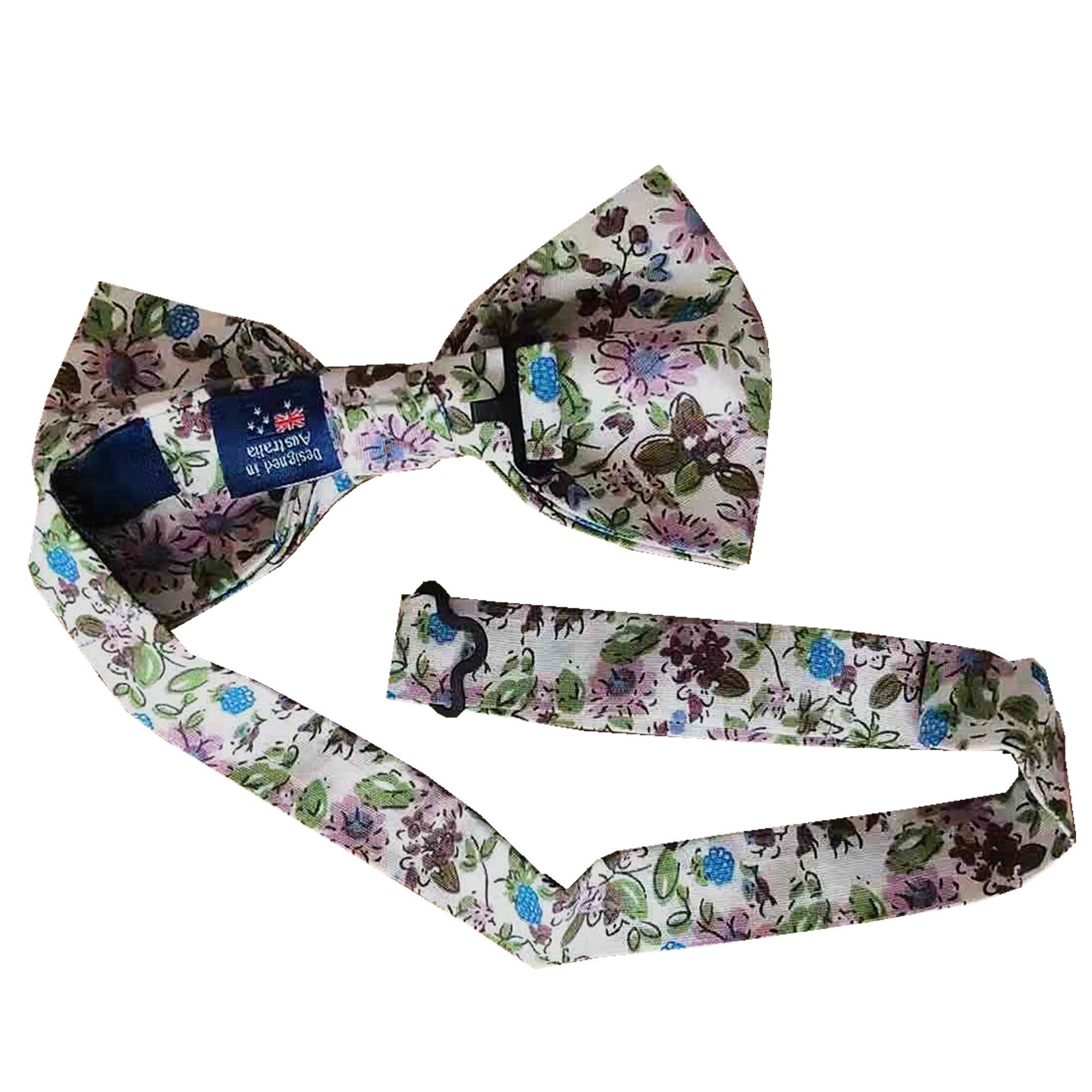 Purple Sunflower Floral Pre-tied Bow Tie