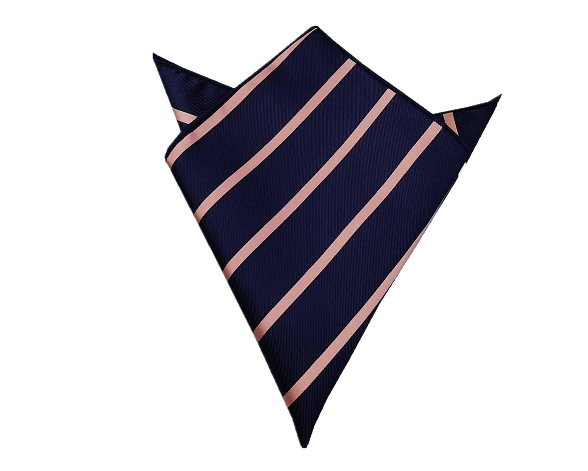 Navy Peach Stripes Pocket Square