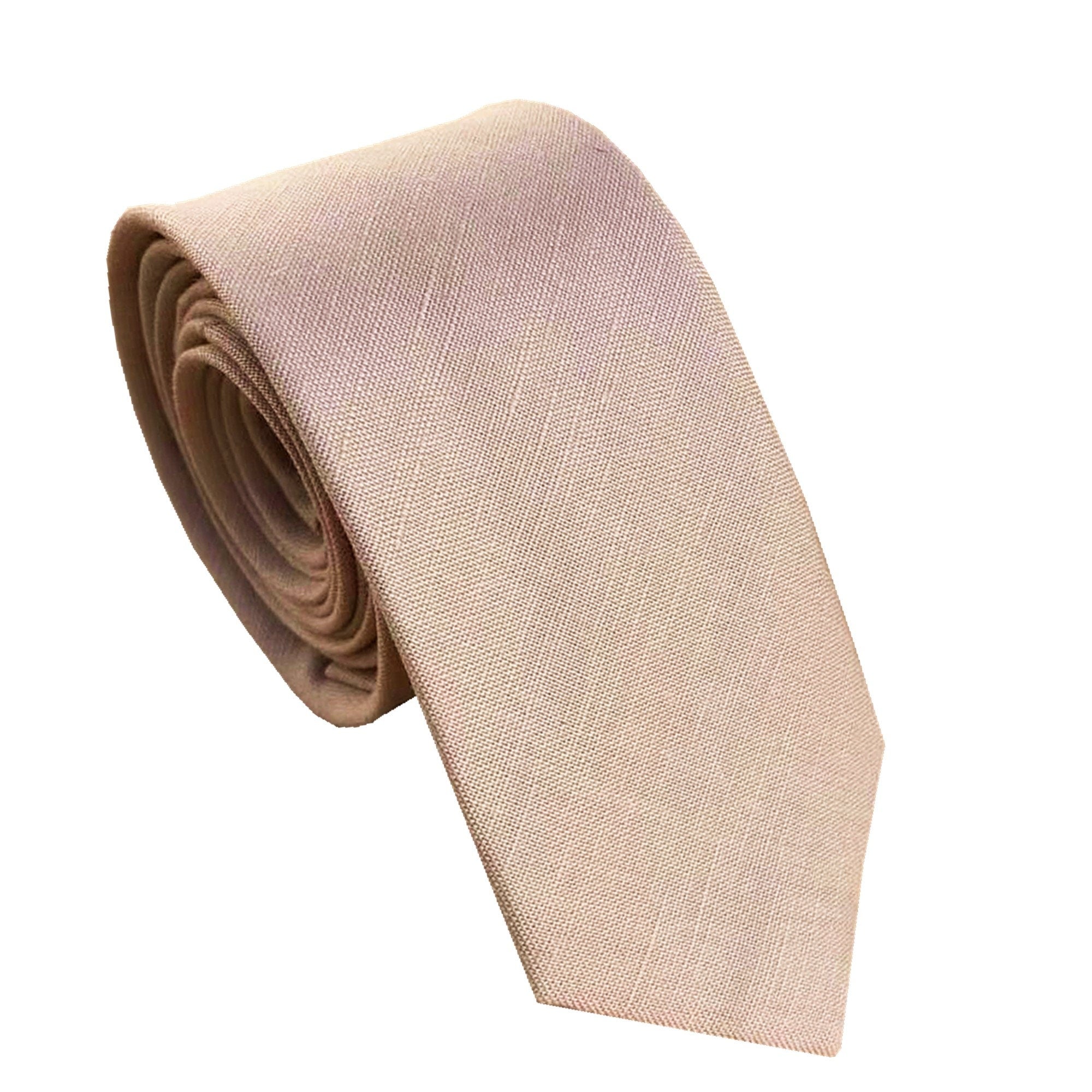 Champagne Sand Linen Skinny Tie