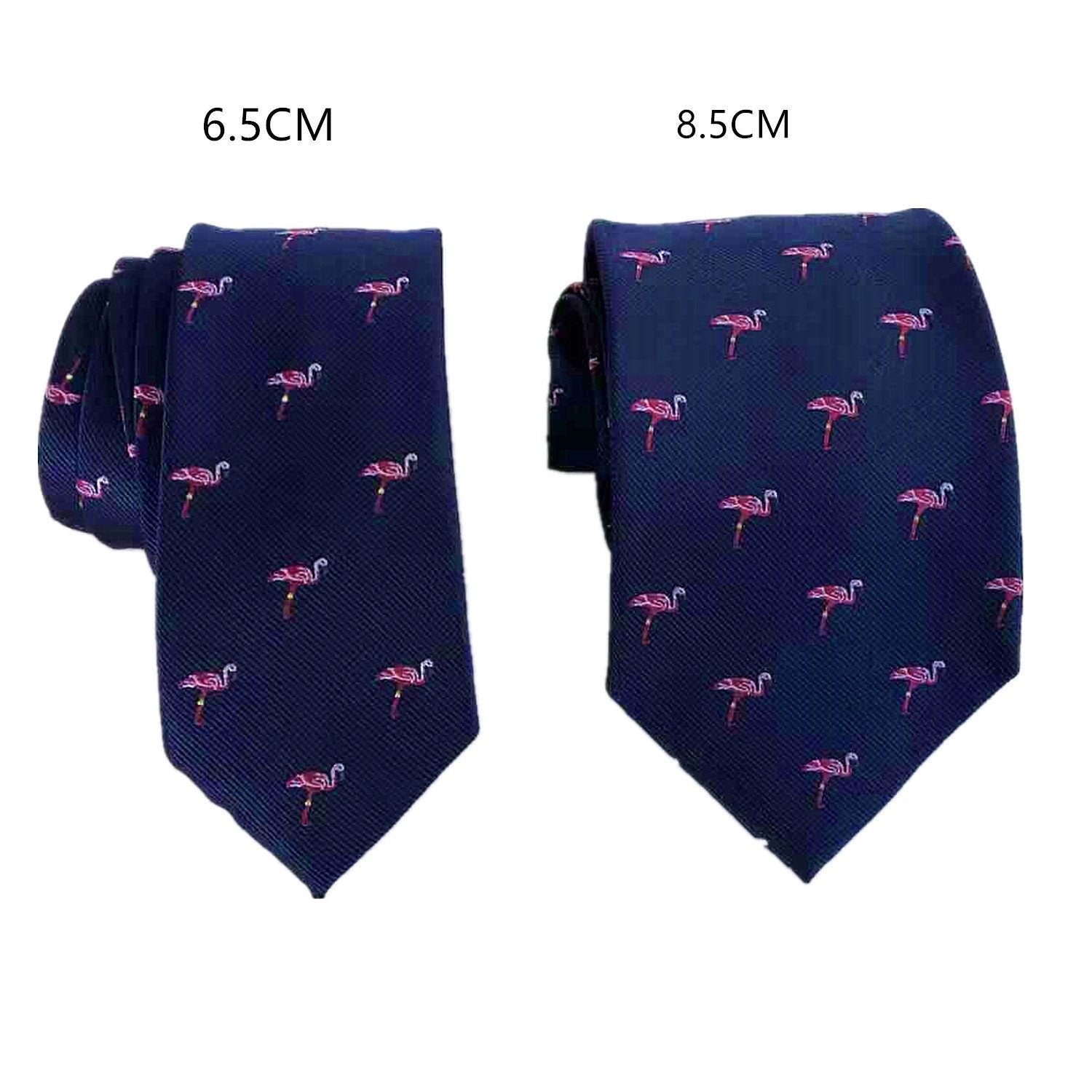 Navy Blue Flamingo Necktie