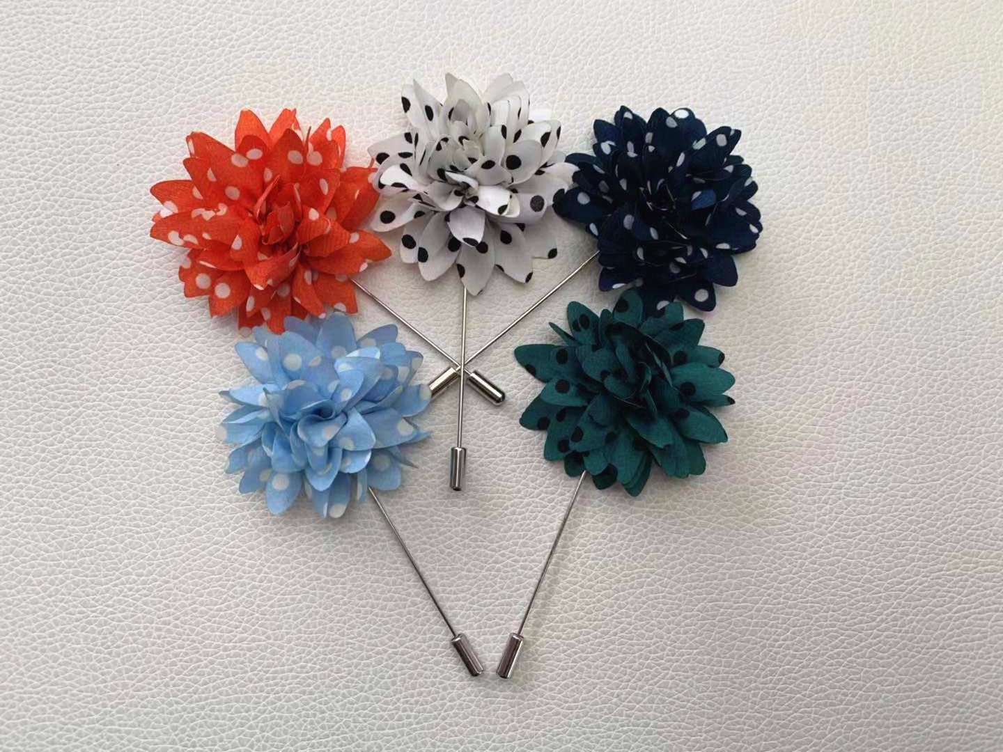 Polka Dots Flower Lapel Pin