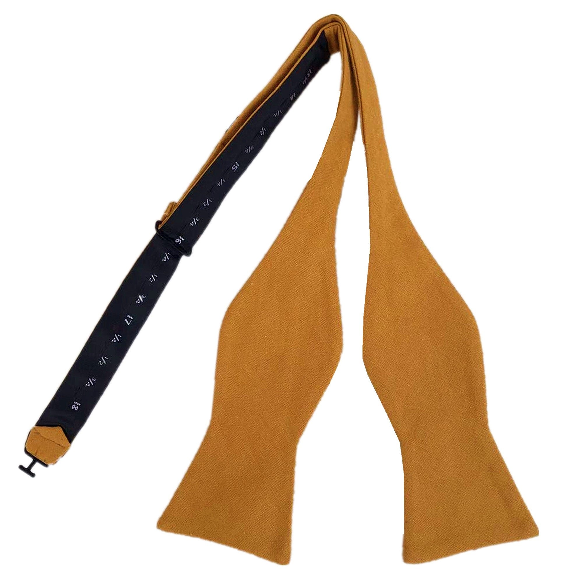 Mustard Yellow Linen Self-tied Bow Tie