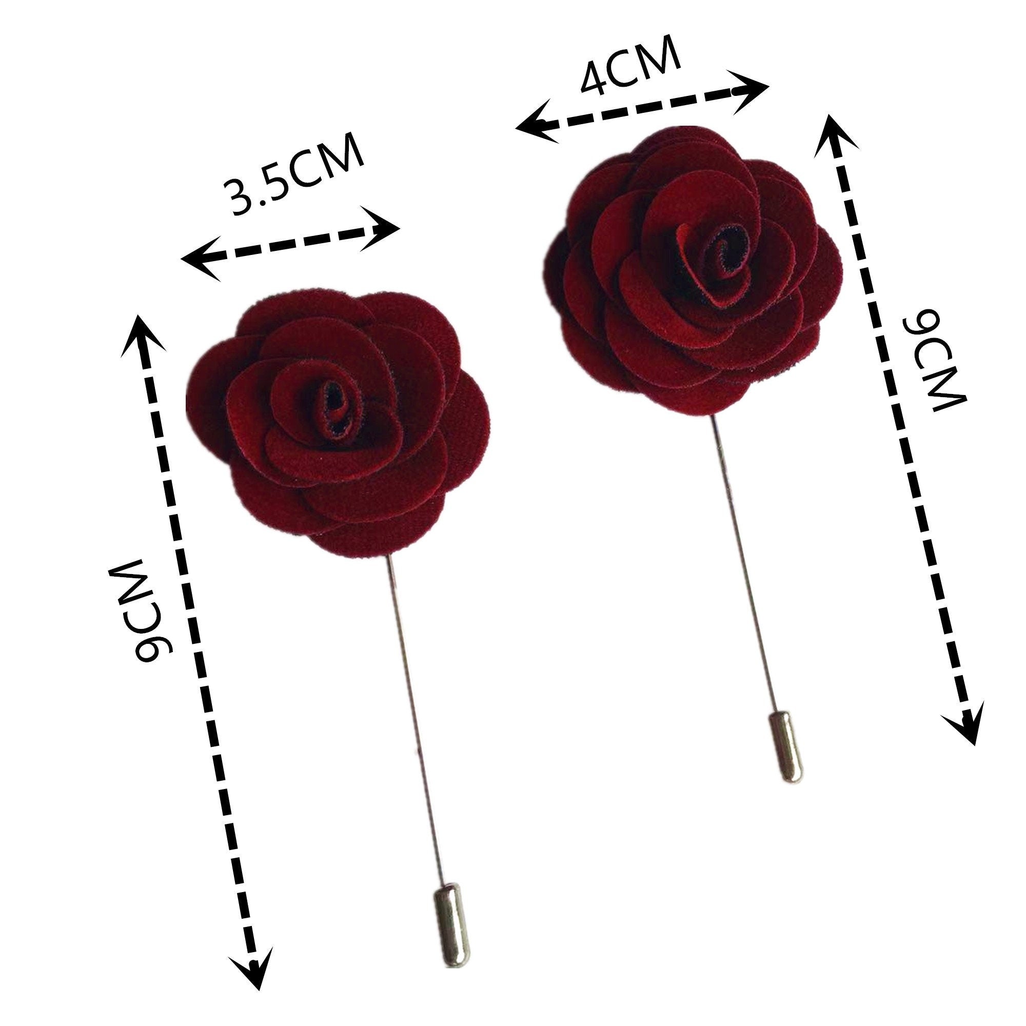 Burgundy Velvet Rose Lapel Pin