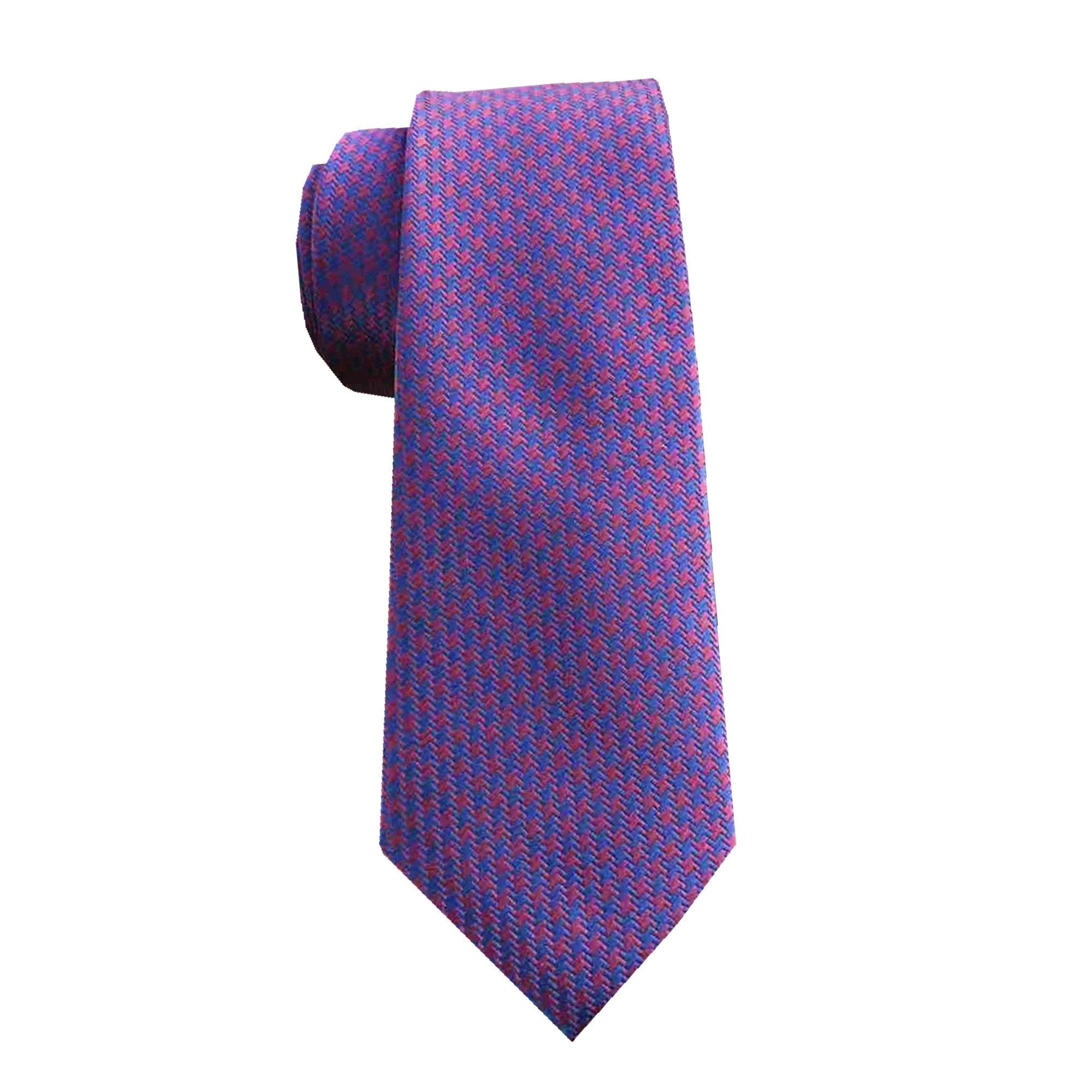 Purple and Navy Houndstooth Necktie
