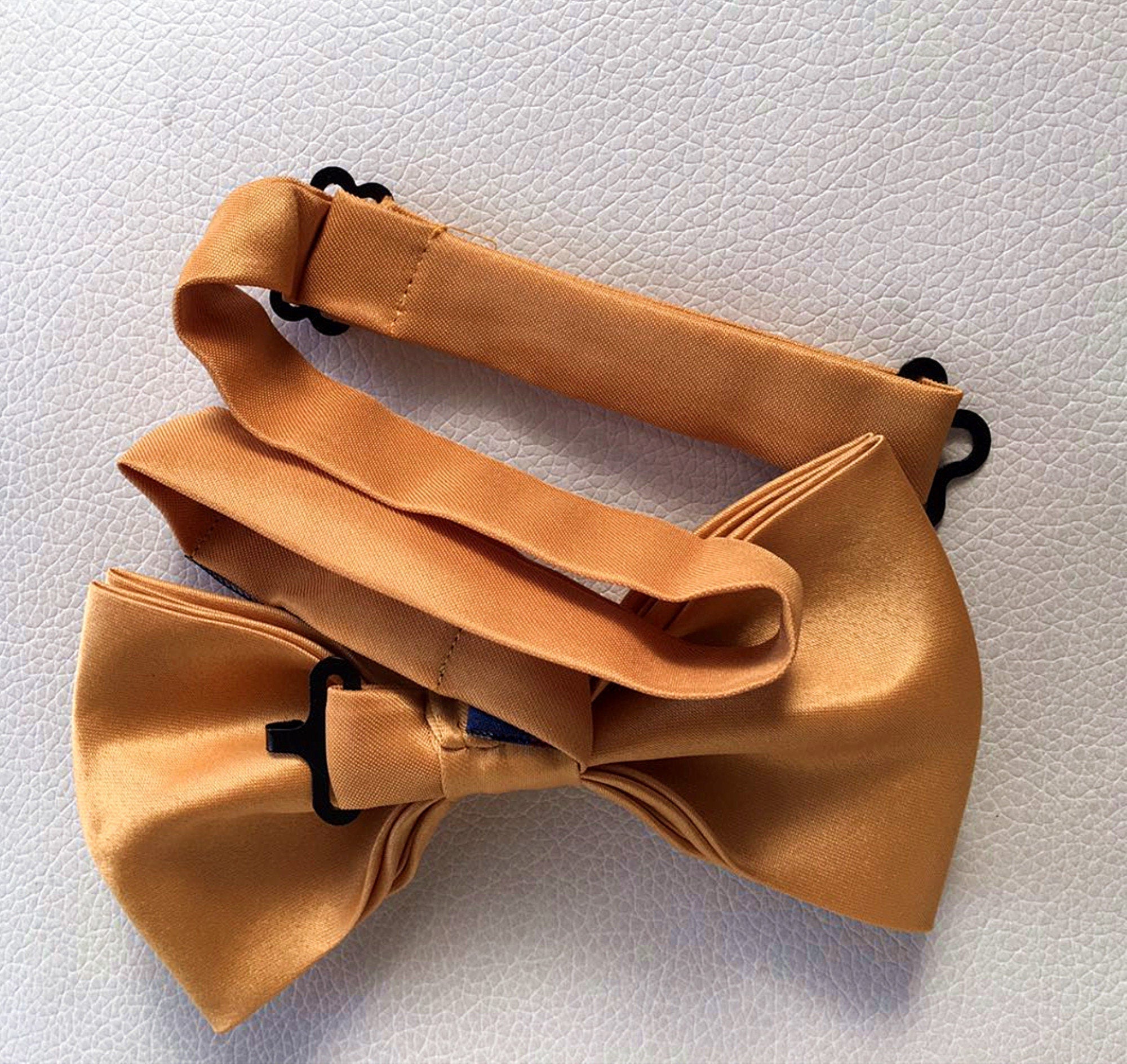 Gold Satin Pre-tied Bow Tie
