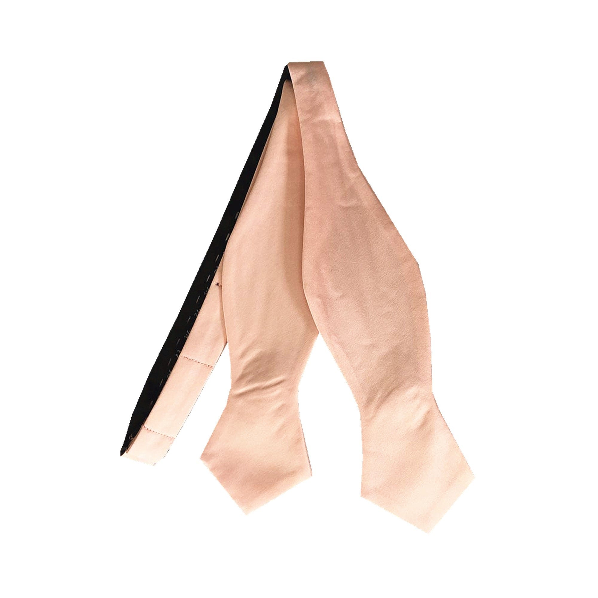 Peach Satin Self-tied Bow Tie