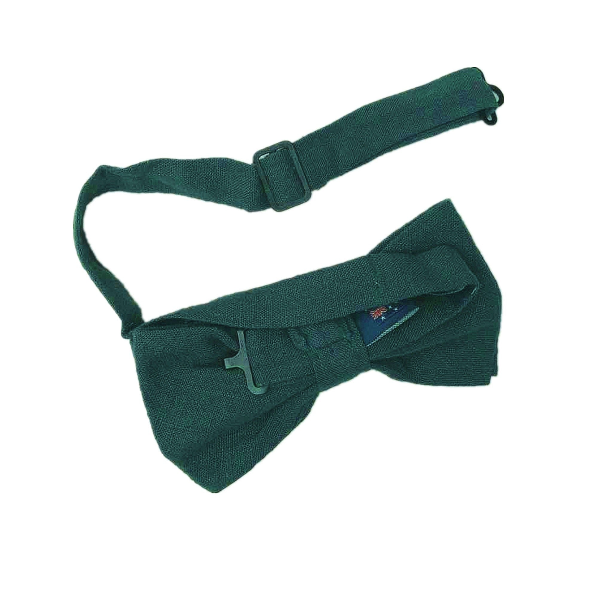 Forest Green Linen Pre-tied Bow Tie