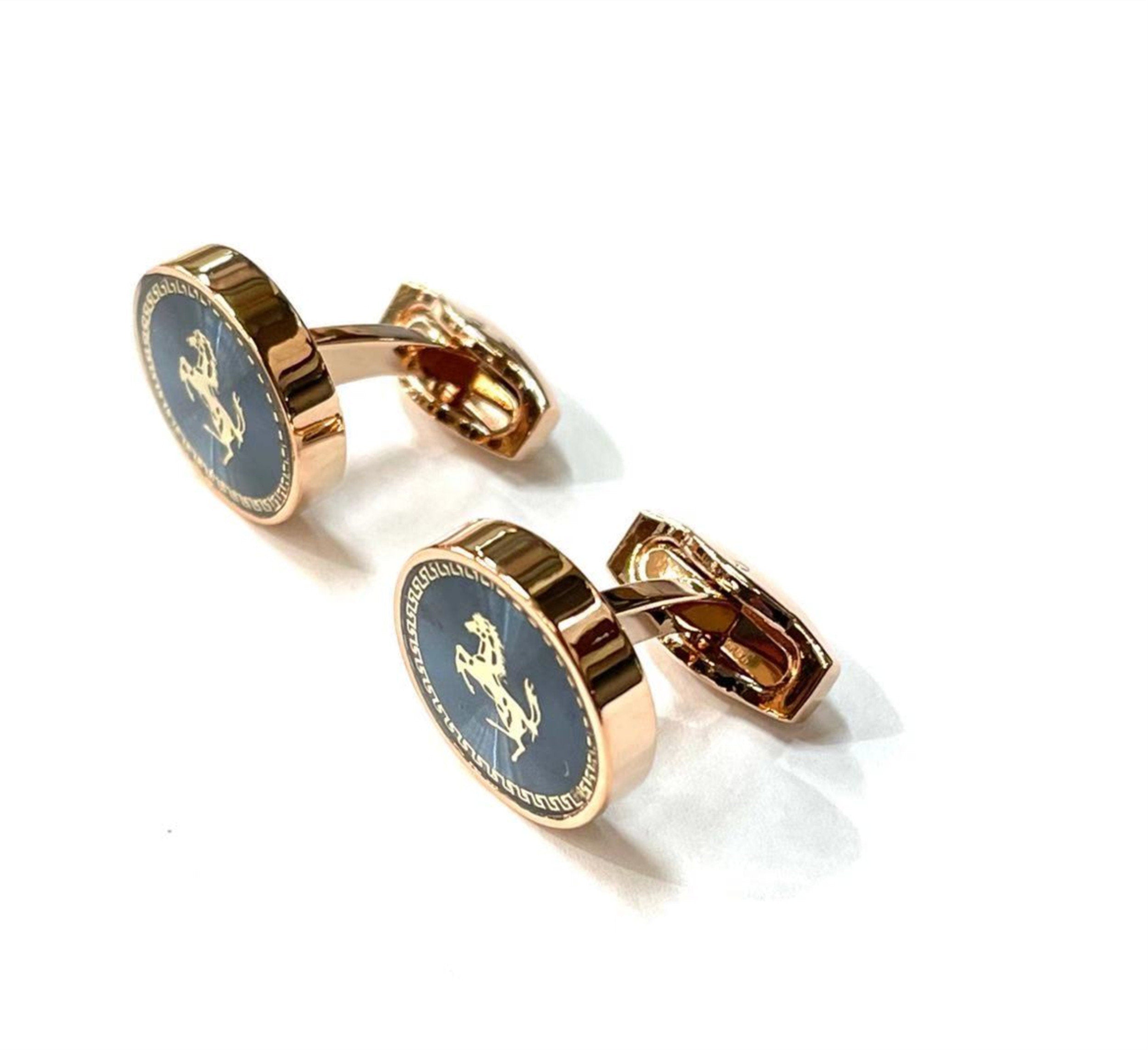 Rose Gold Racing Horse Cufflinks