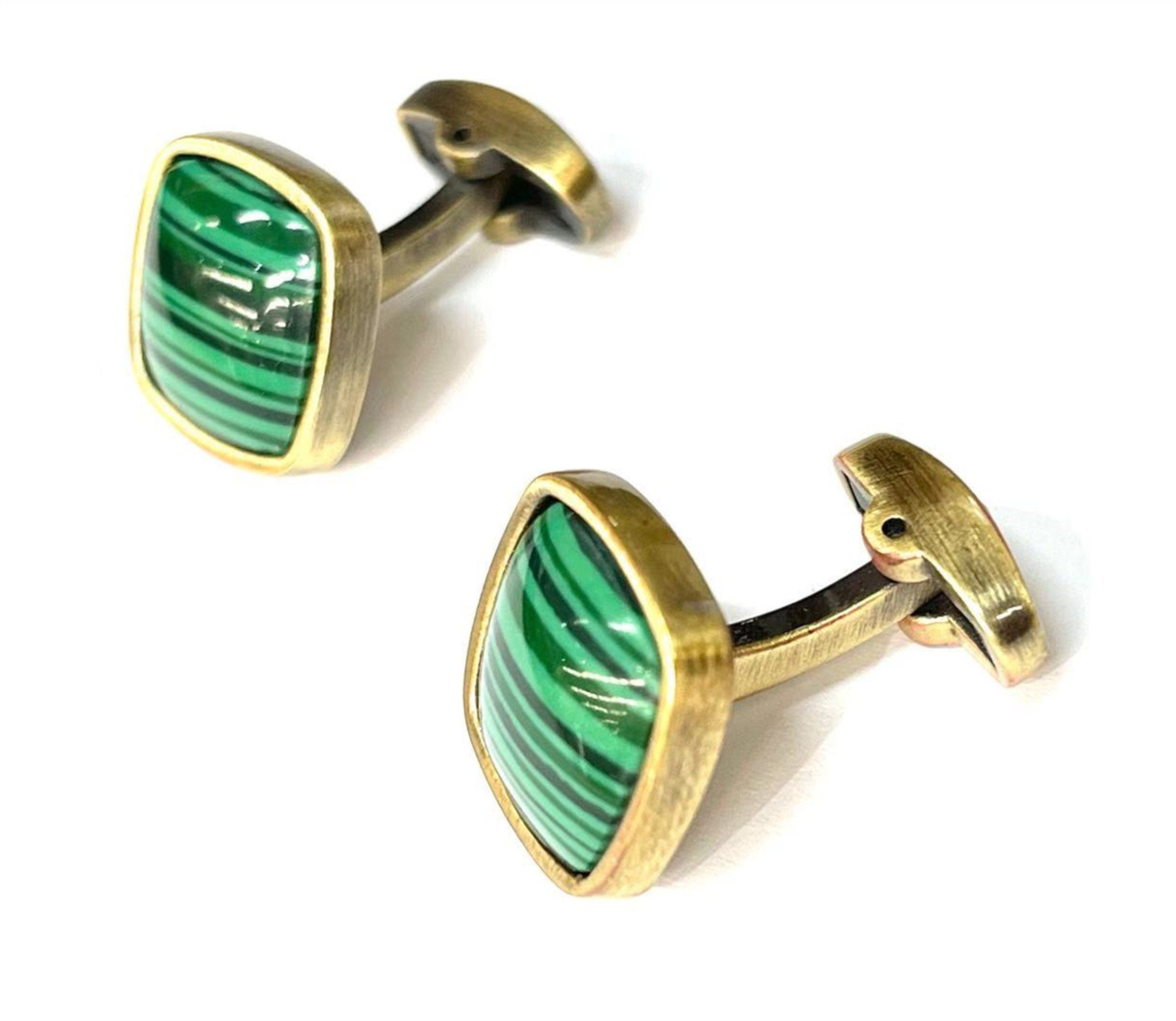 Emerald Green Tiger Eye Stone Cufflinks