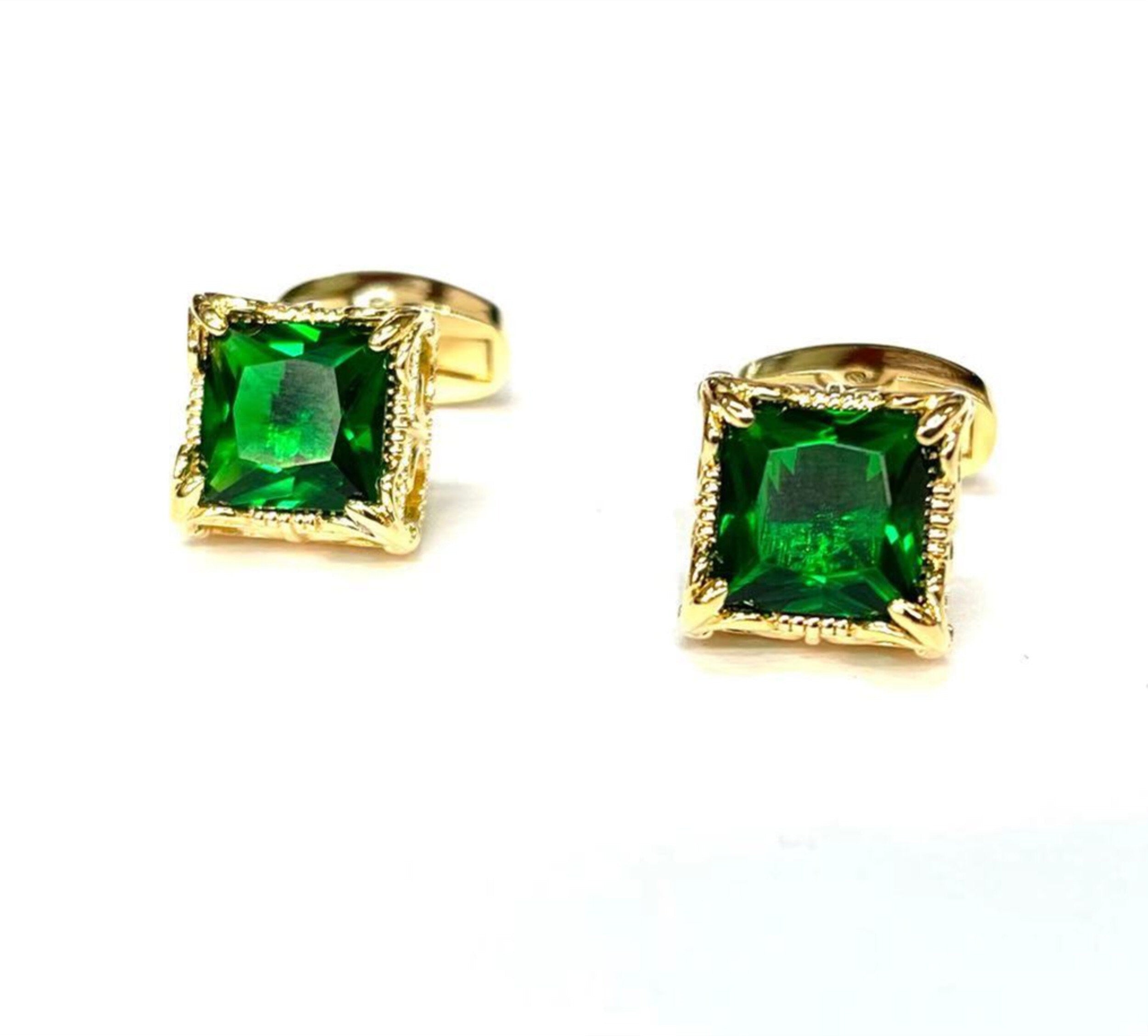 Emerald Green Gemstone Cufflinks