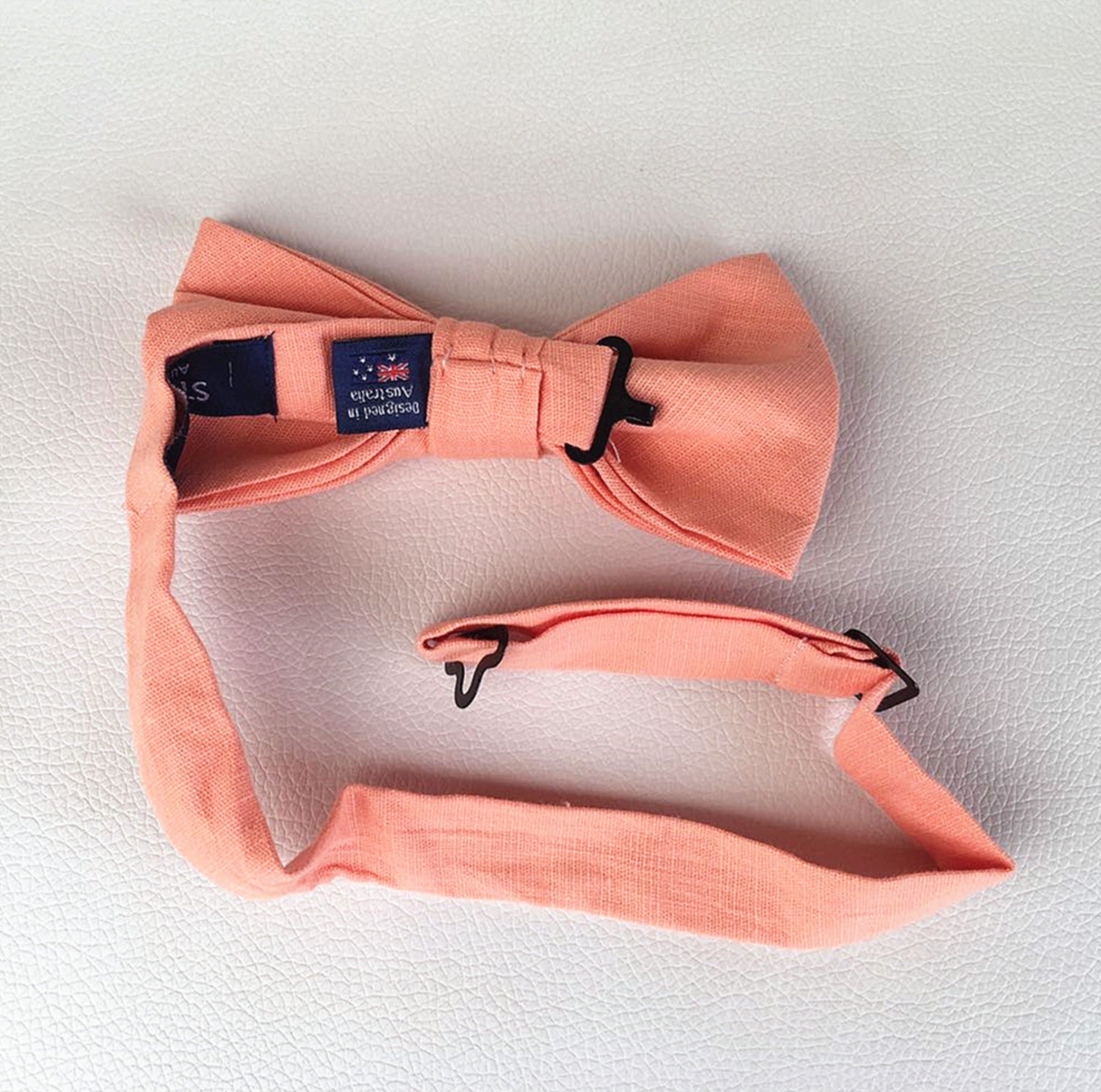 Dk. Salmon Linen Pre-tied Bow Tie