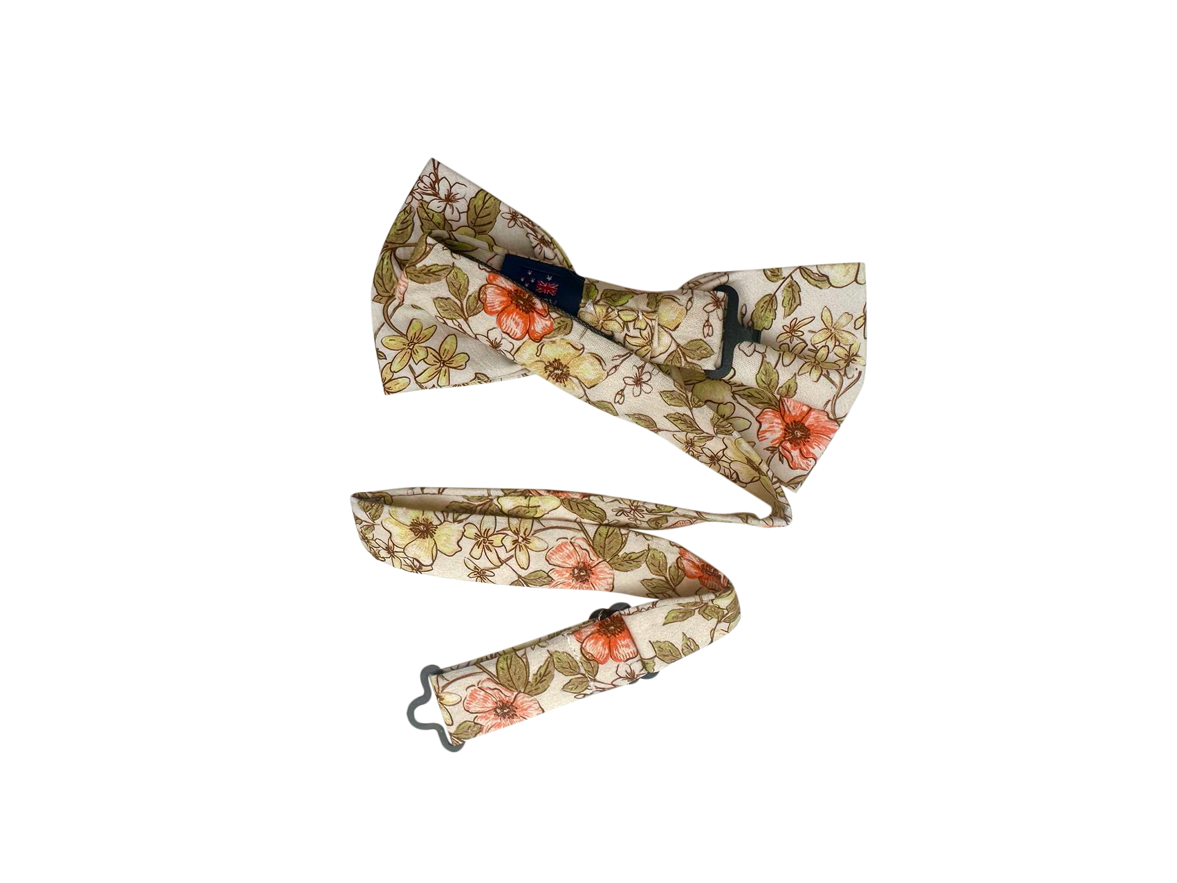 Tan Sage Green Floral Pre-tied Bow Tie