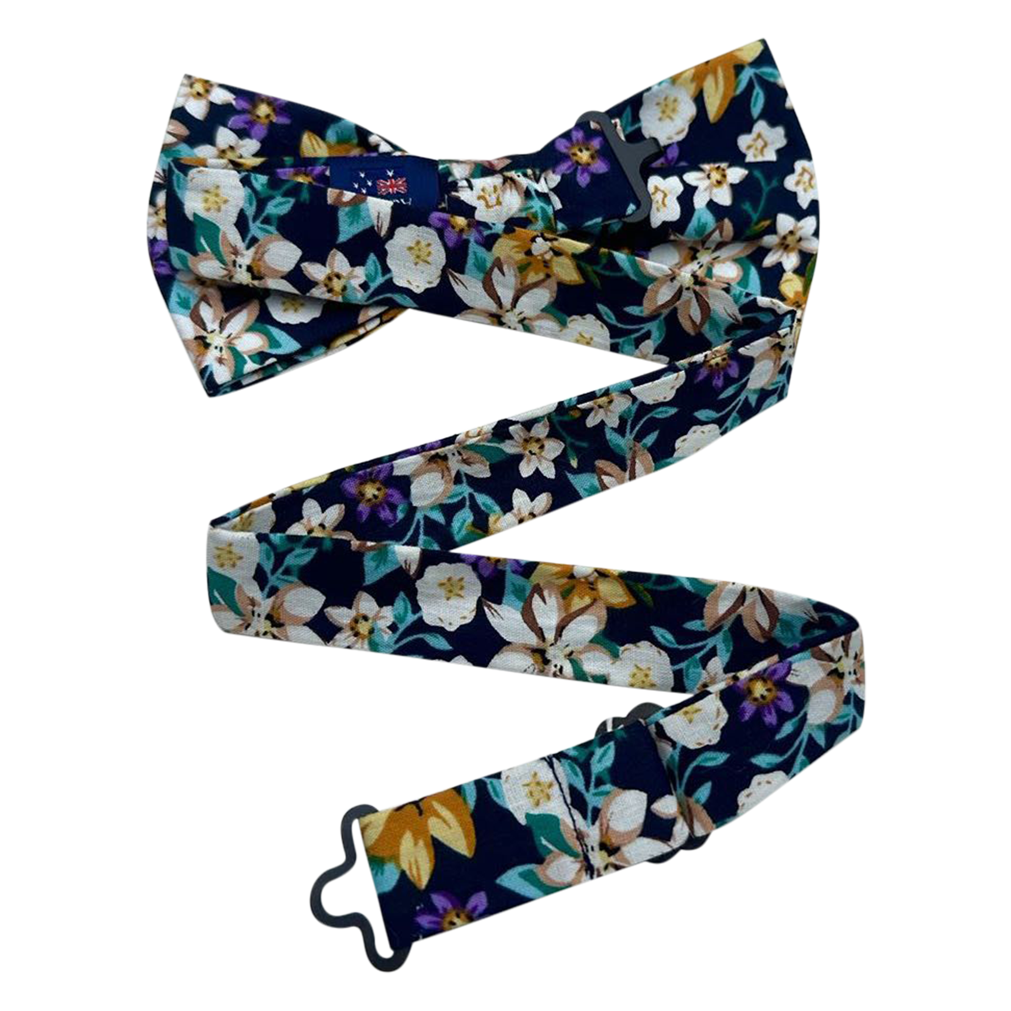 Navy Yellow Pre-tied Bow Tie