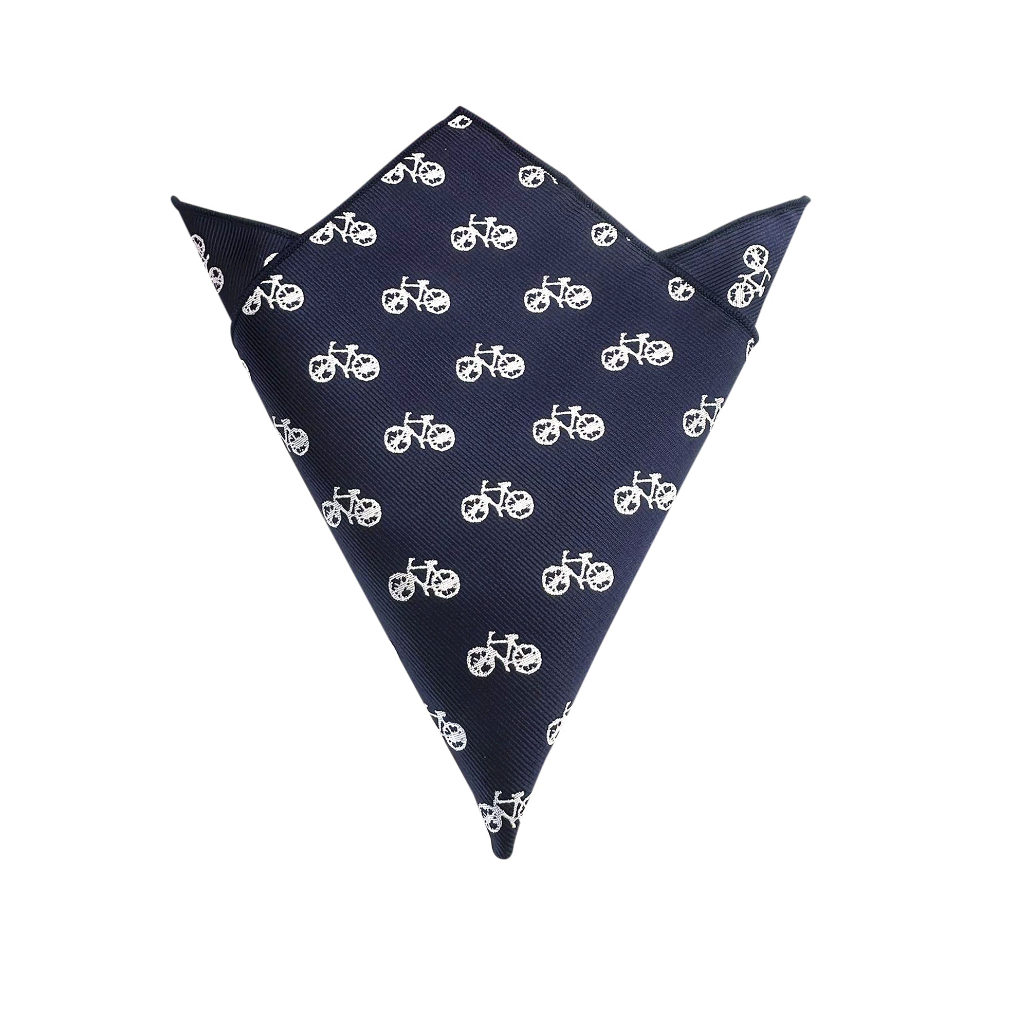 Navy Blue Bicycle Pocket Square