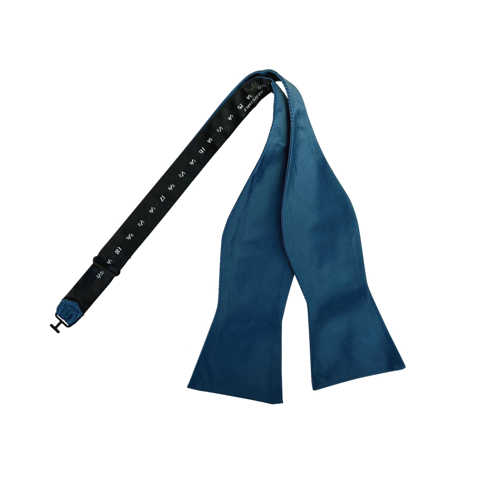 Ink Blue Satin Self-tied Bow Tie