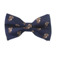 Navy Blue Brown Night Owl Pre-tied Bow Tie