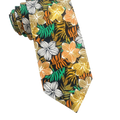 Luxor Gold Tropical Leaves Skinny Tie