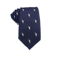Navy Blue with Border Collie Dog Skinny Tie