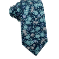 Midnight Teal Floral Skinny Tie