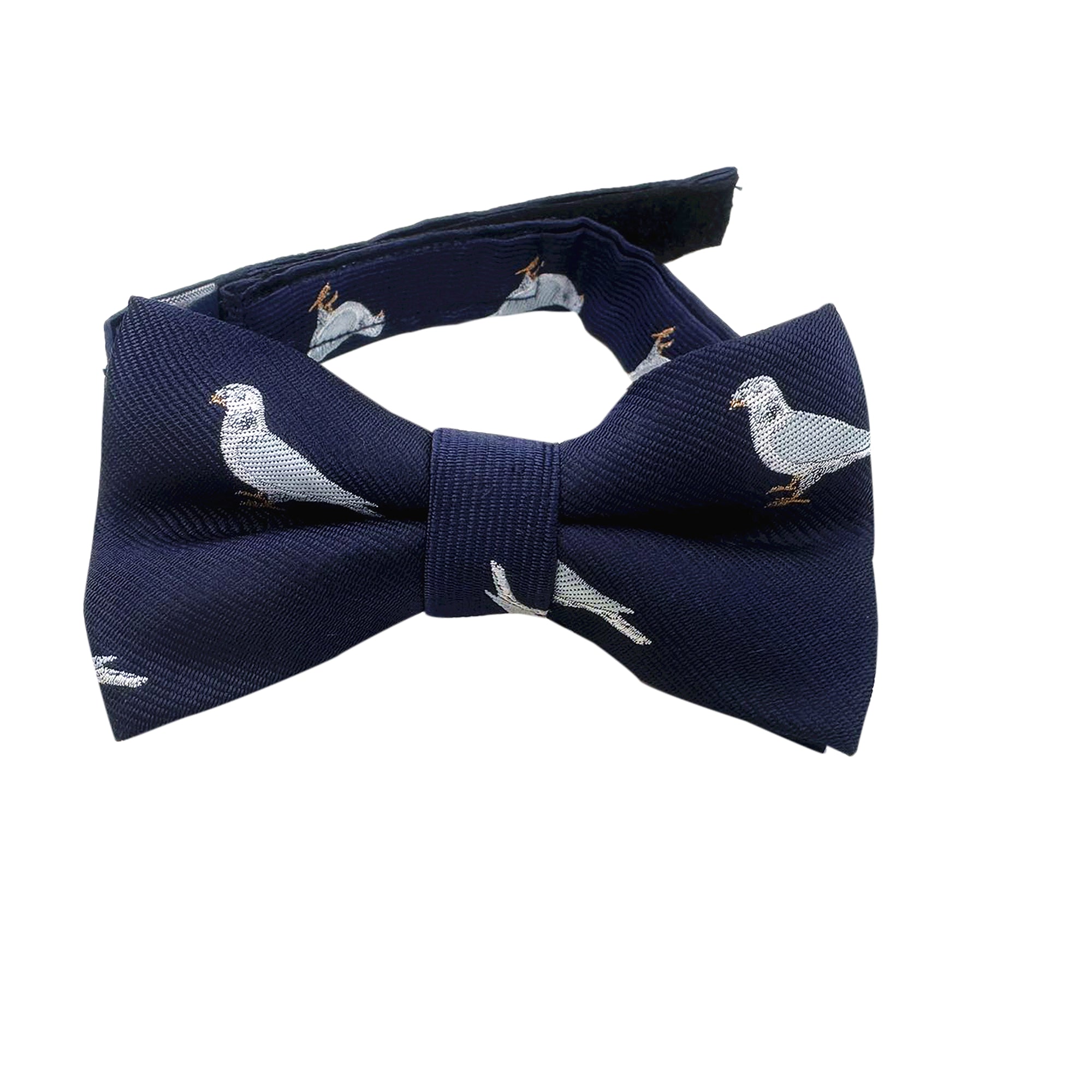 Navy Blue White Pigeon Kids Bow Tie