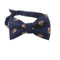 Navy Blue Brown Night Owl Kids Bow Tie