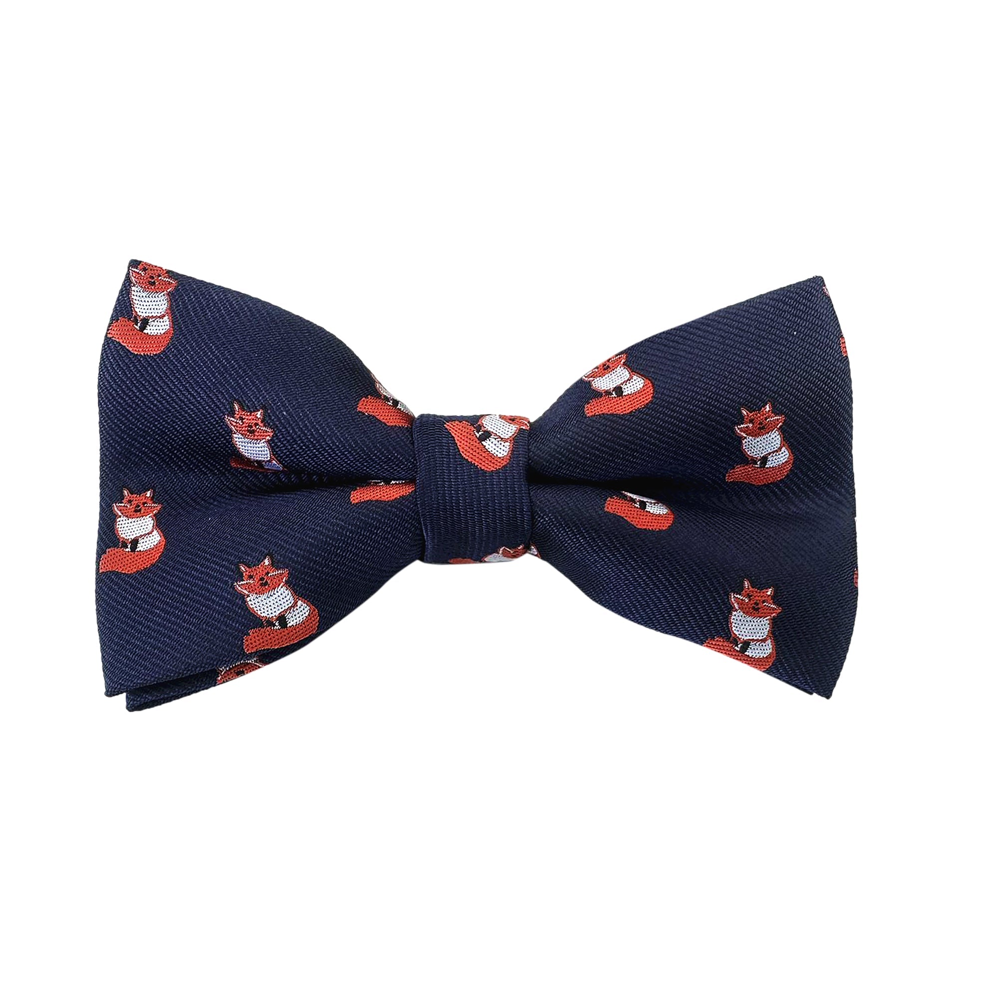 Dark Navy w/ Orange Fox Pre-tied Bow Tie