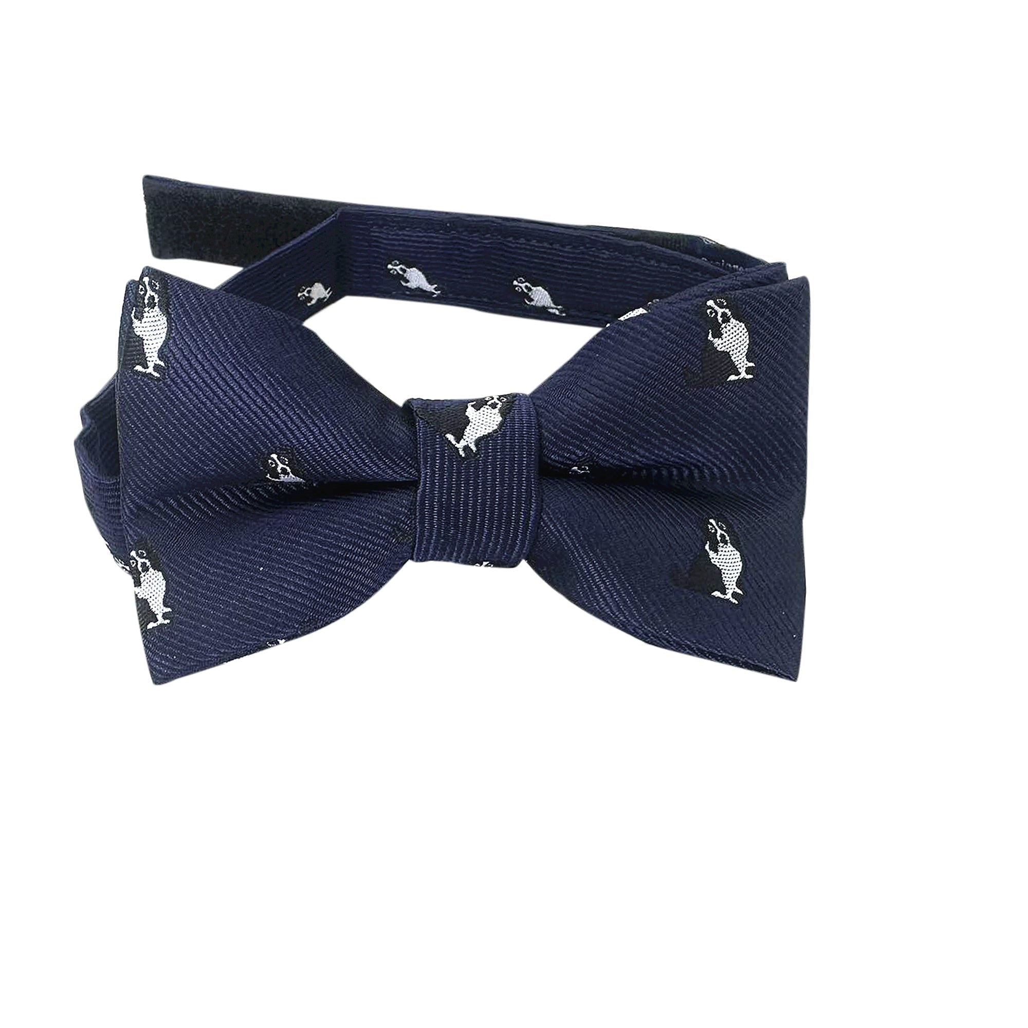 Navy Blue with Border Collie Dog Kids Bow Tie
