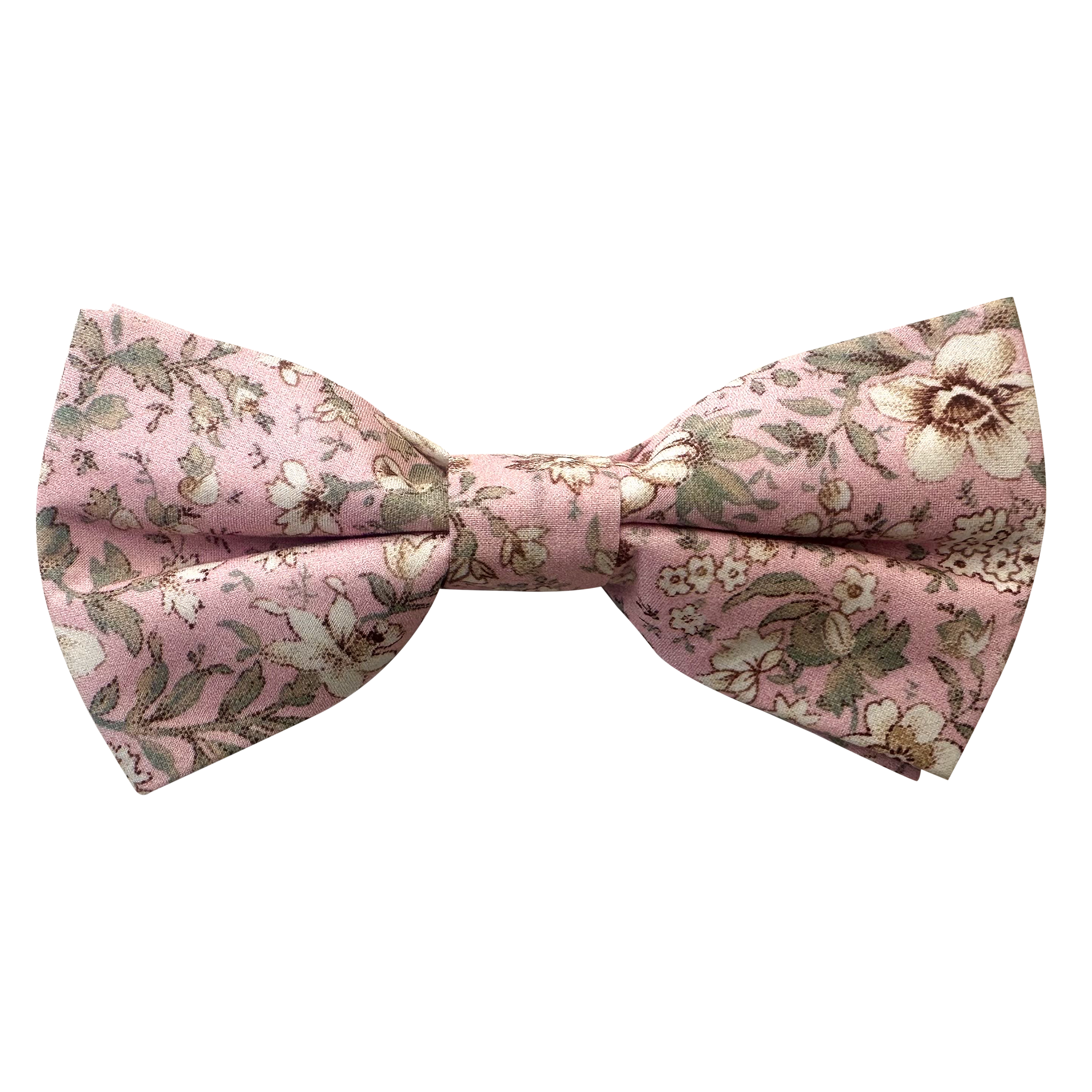 Light Pink with Sage Floral Pre-tied Bow Tie
