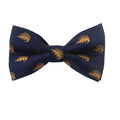 Navy Blue with Gold Stegosaurus Dinosaur Pre-tied Bow Tie