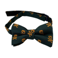 Navy Green with Gold Skull Kids Bow Tie