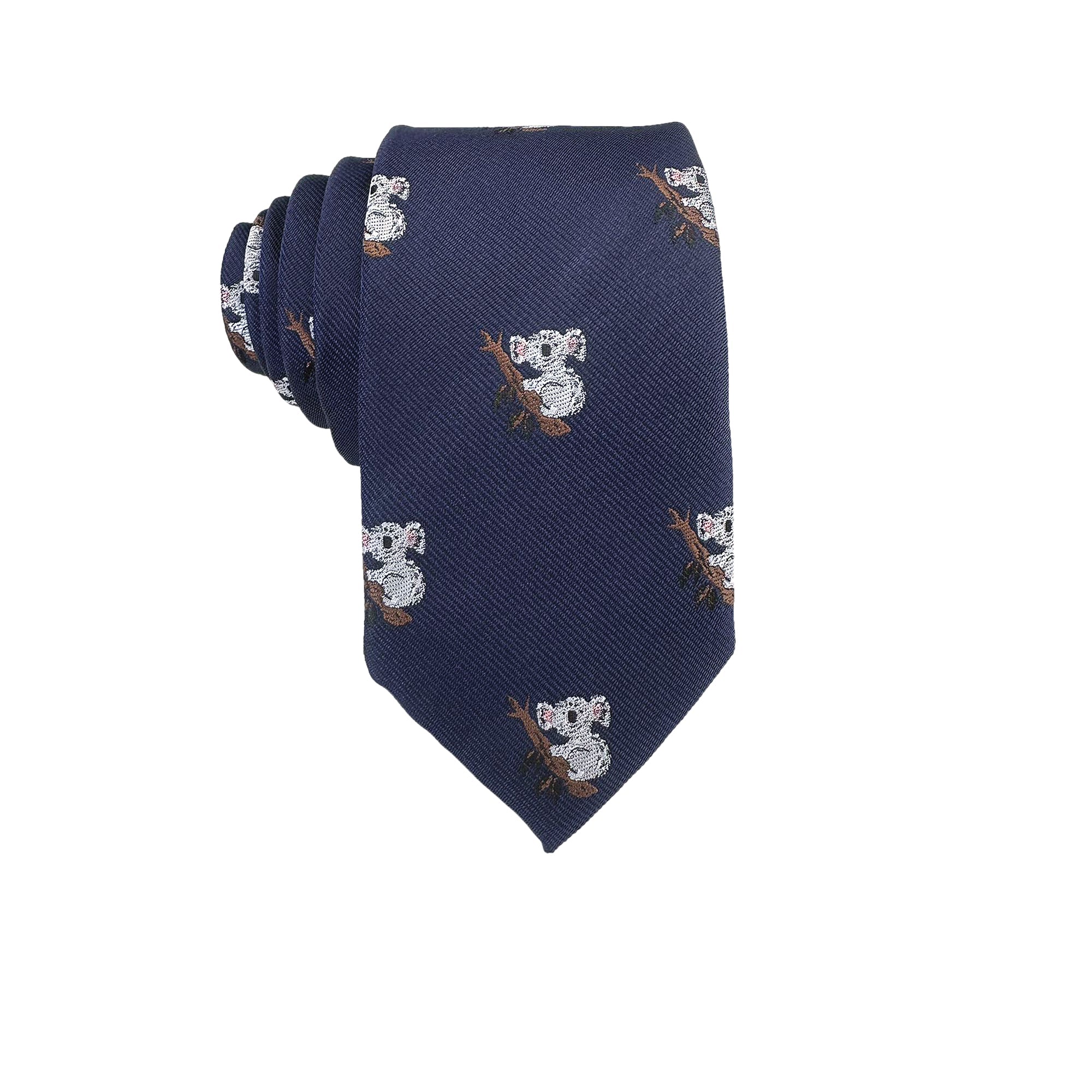 Navy Blue White Koala Necktie
