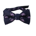 Navy Blue with Lilac Apatosaurus Dinosaur Kids Bow Tie