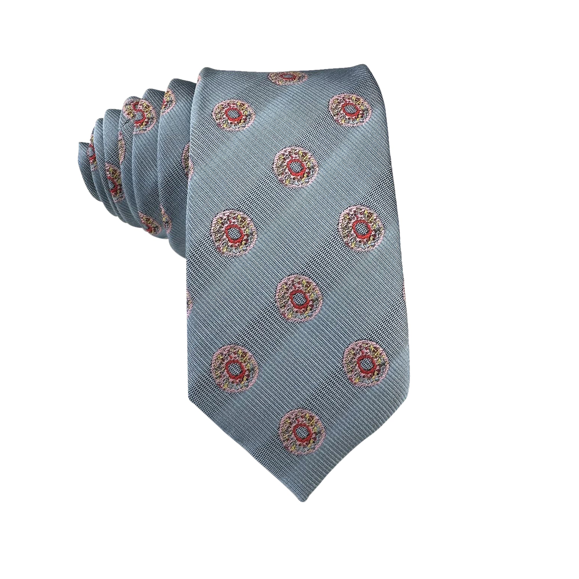 Silver Grey with Donut Skinny Tie